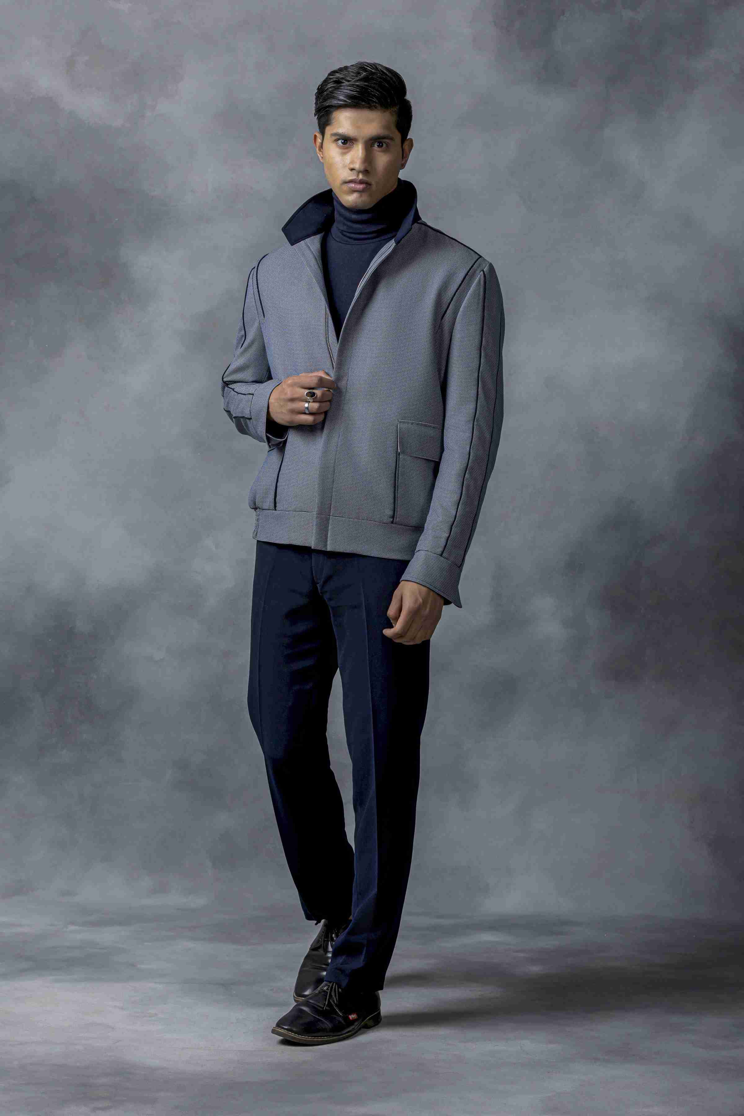 Fine Check Bomber Jacket