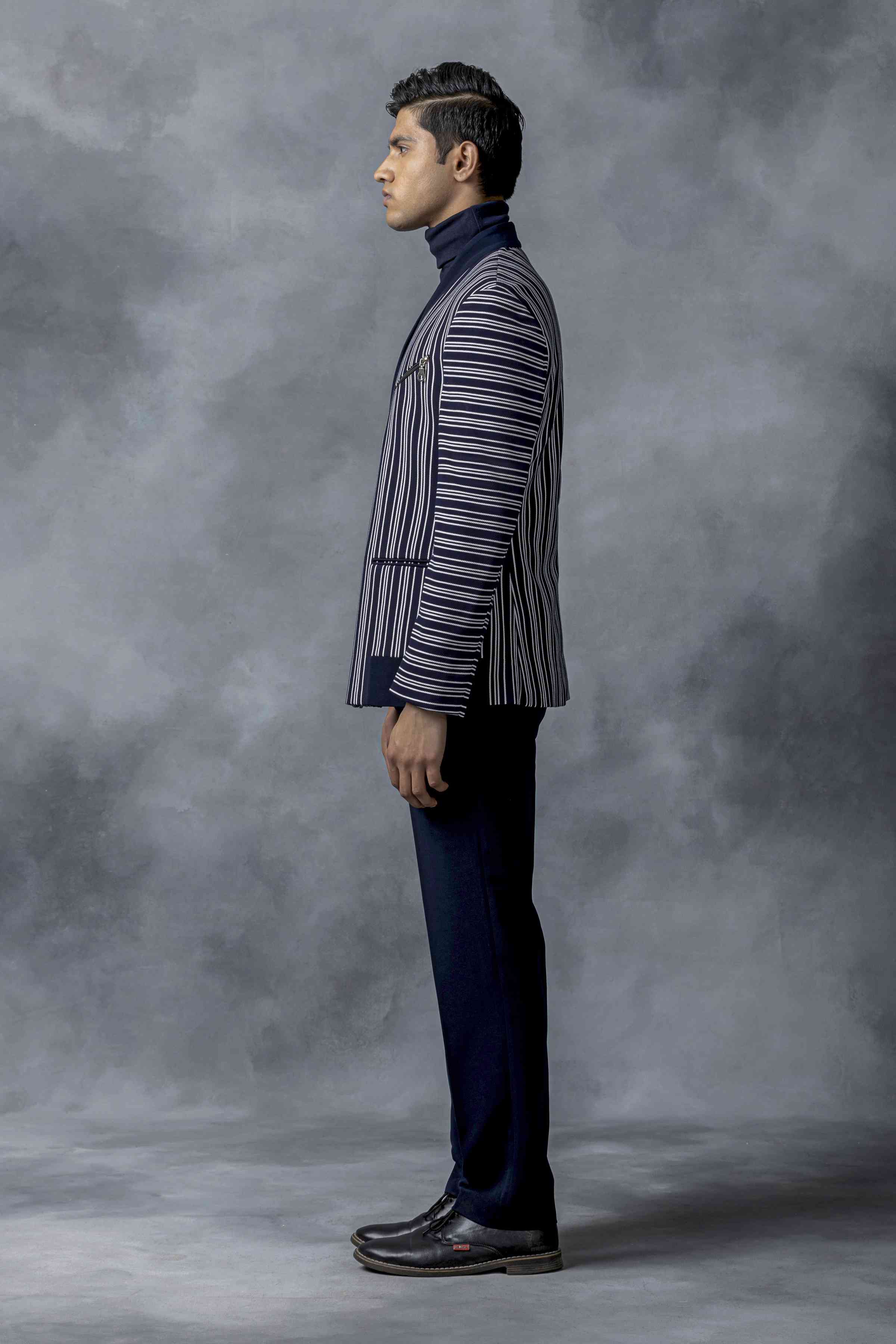 Blue And White Stripped Blazer