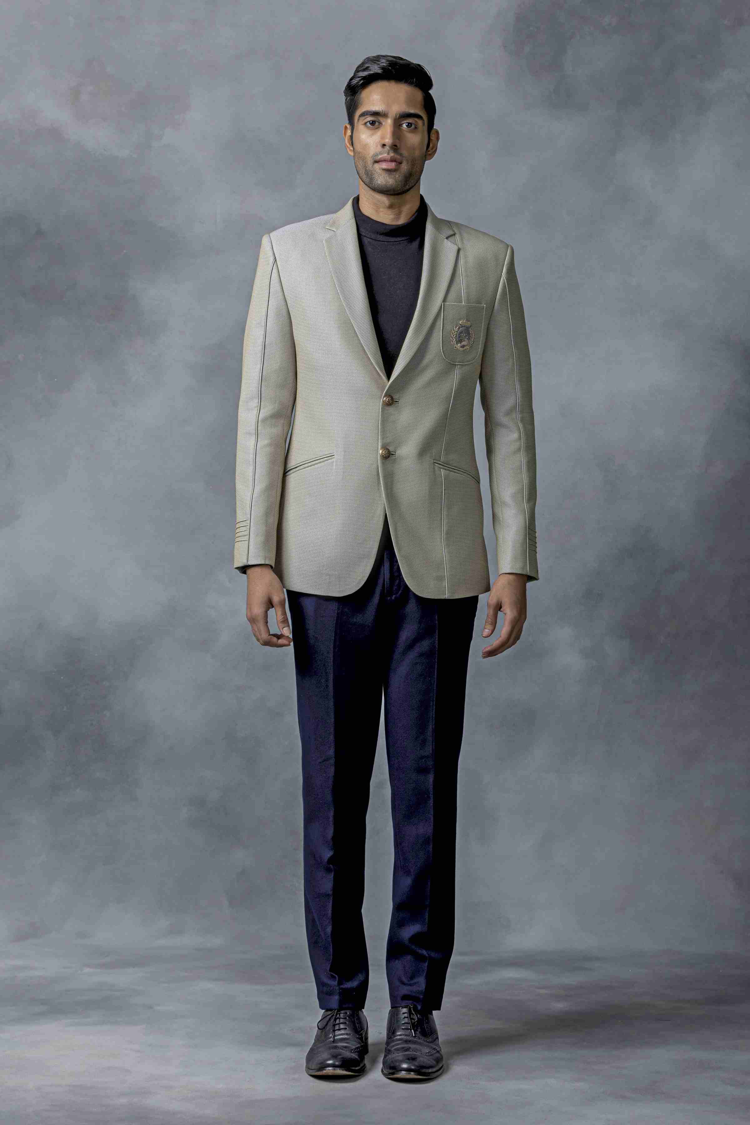 Grey Blazer With Patch Pocket