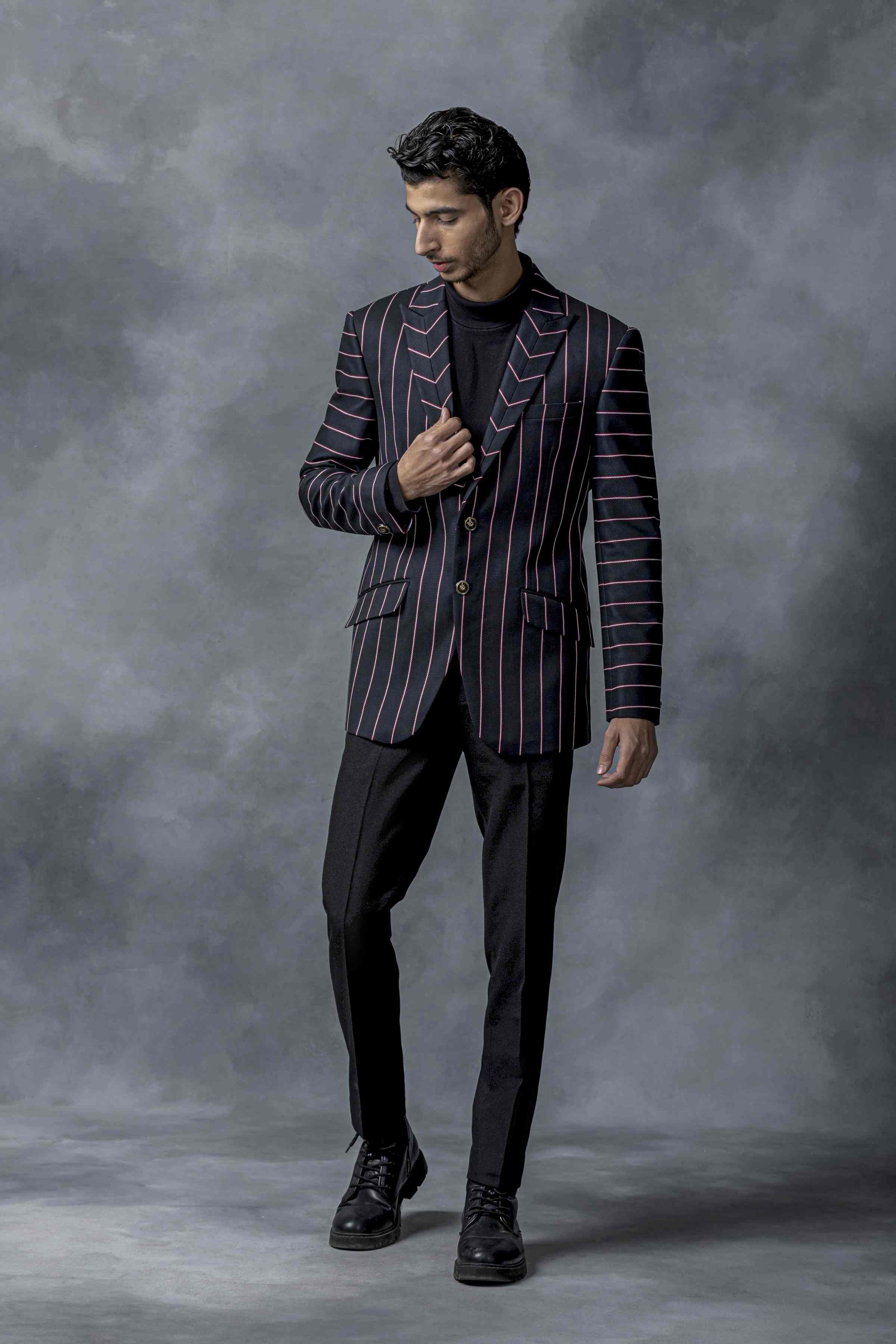 Black Stripe Blazer