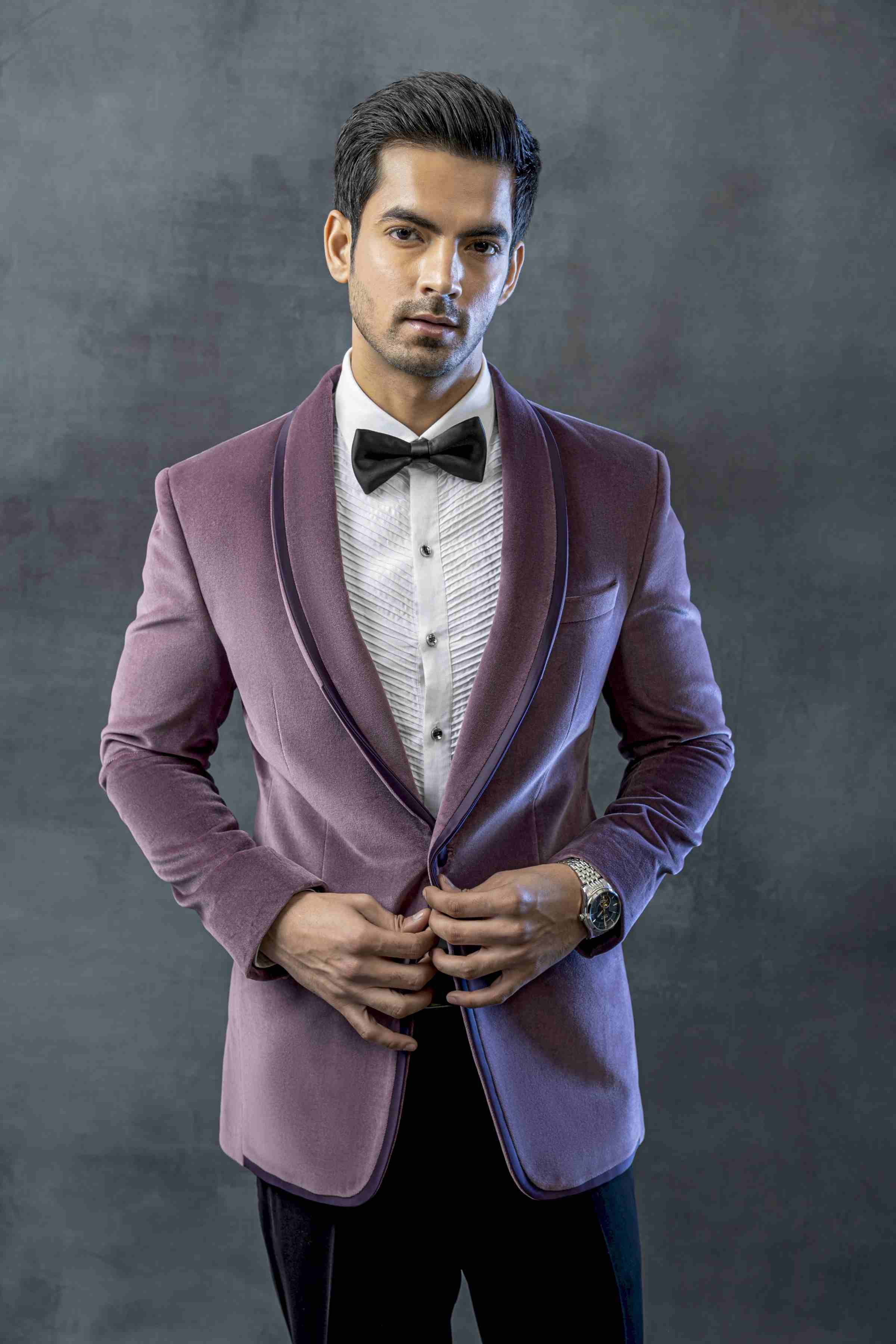 Purple Tuxedo With Satin Detailing