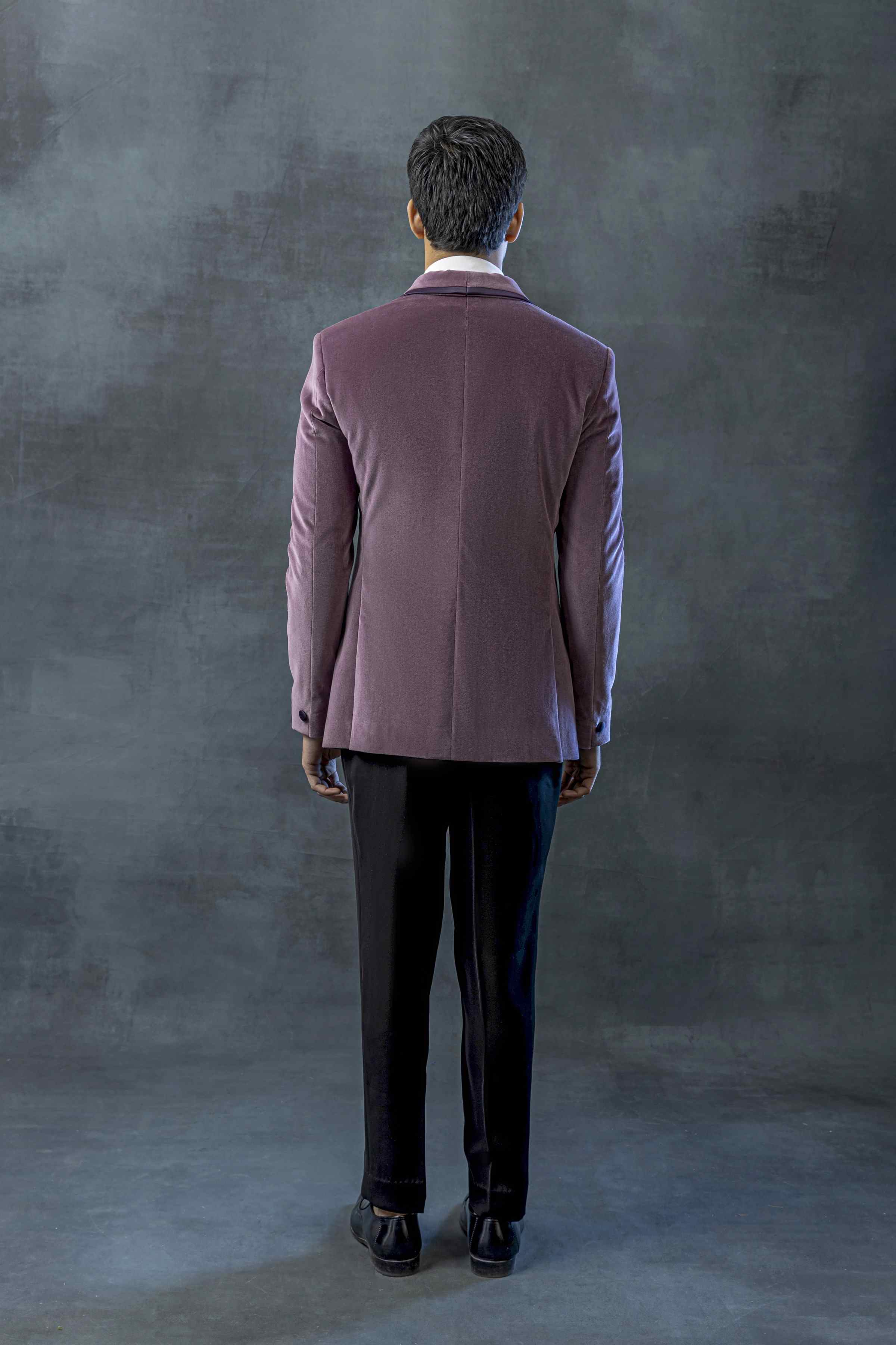 Purple Tuxedo With Satin Detailing