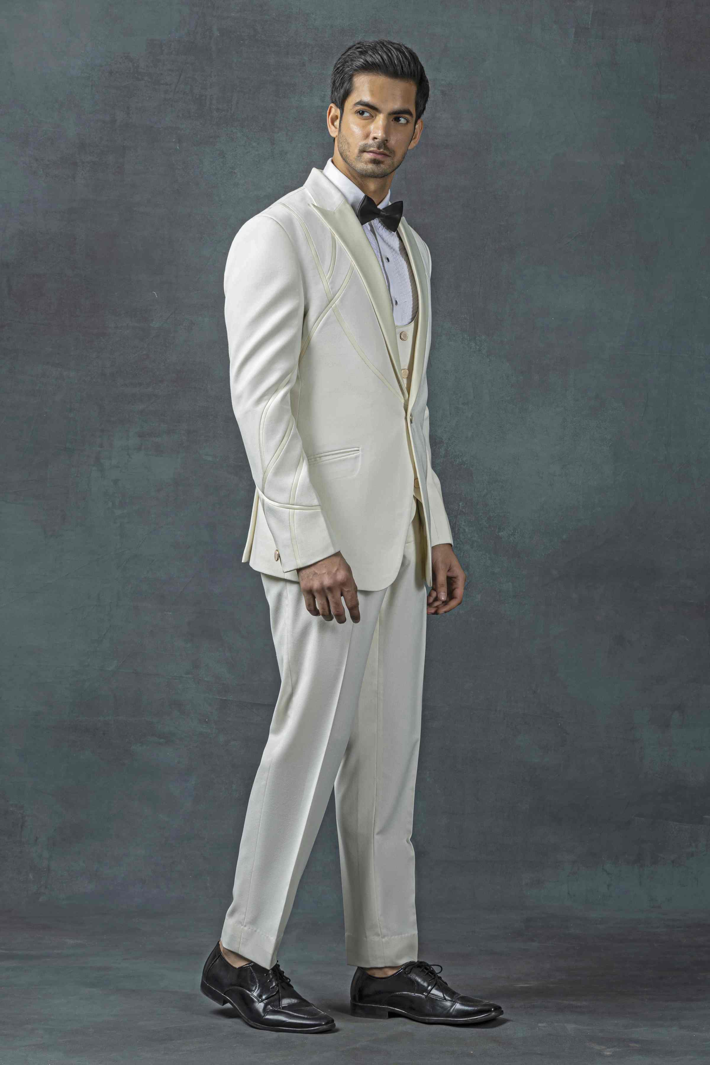 White Blazer With Satin Stripe