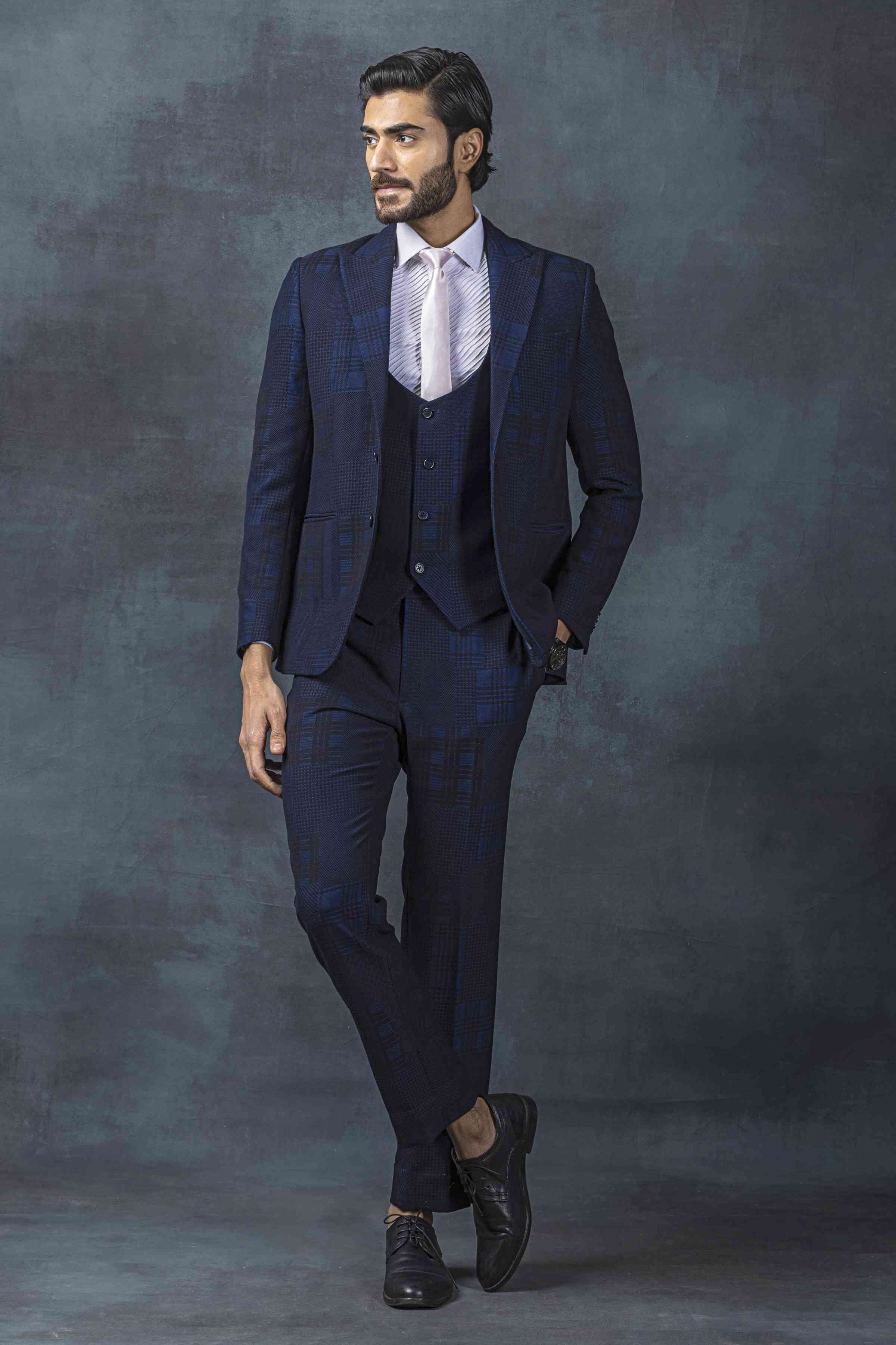 Classic Blue Check Suit