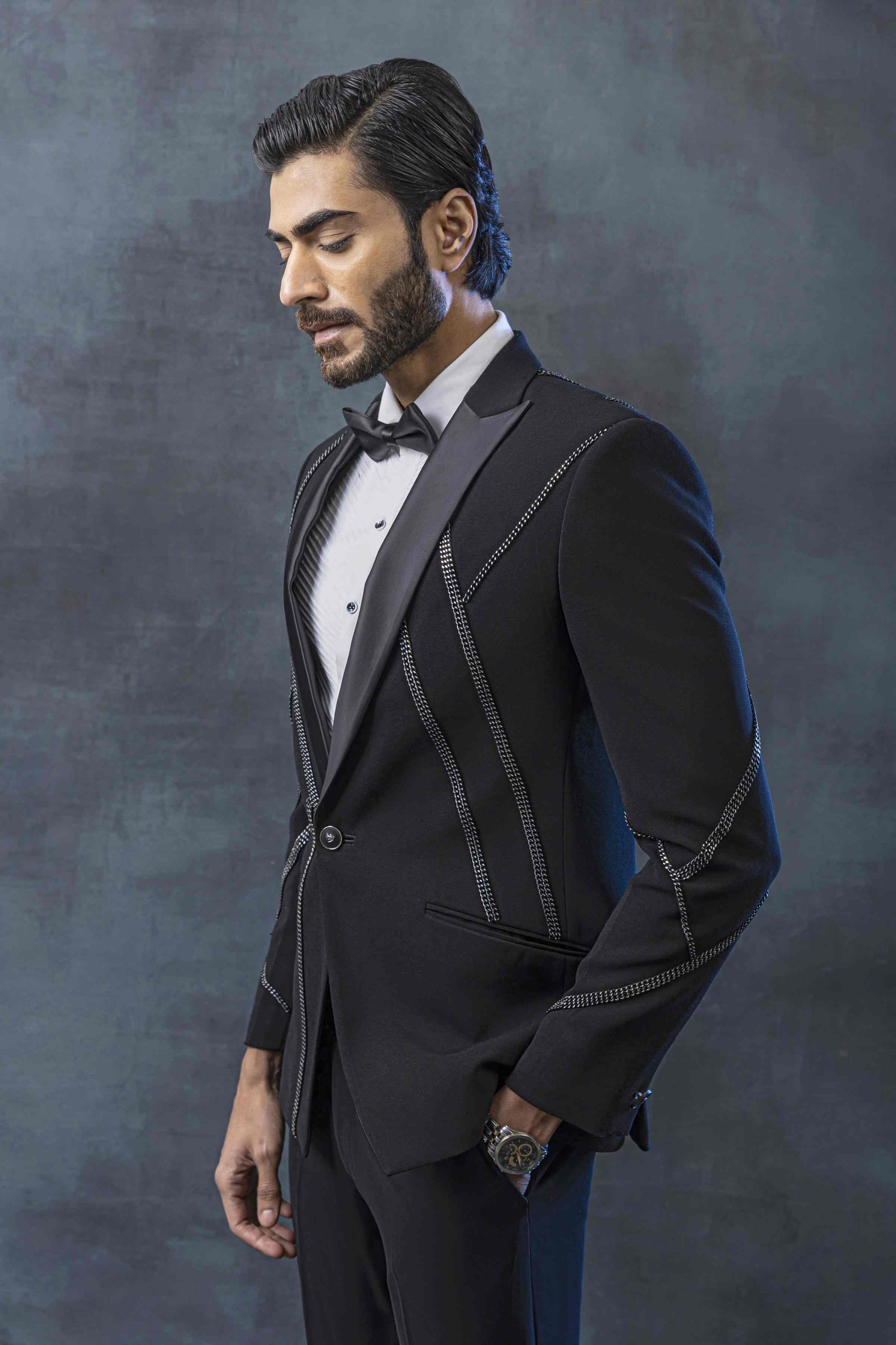 Black Tuxedo With Chain Embellishment