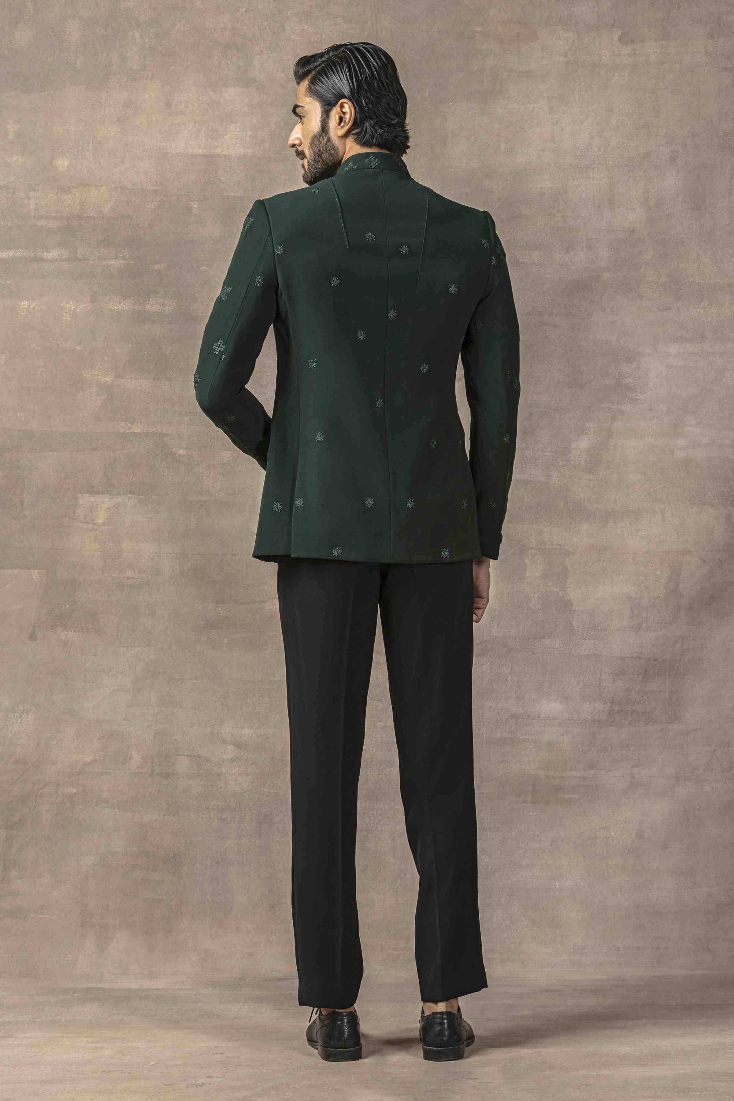 Dark Green Bandhgala Set