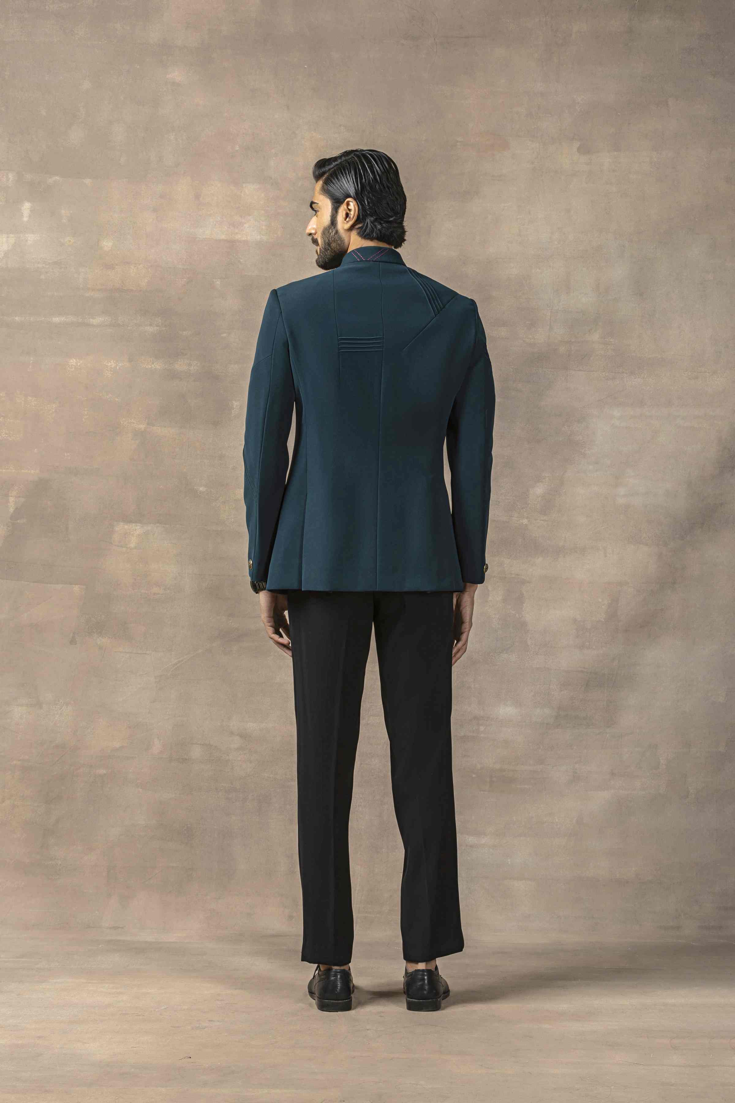Teal Bandhgala Set