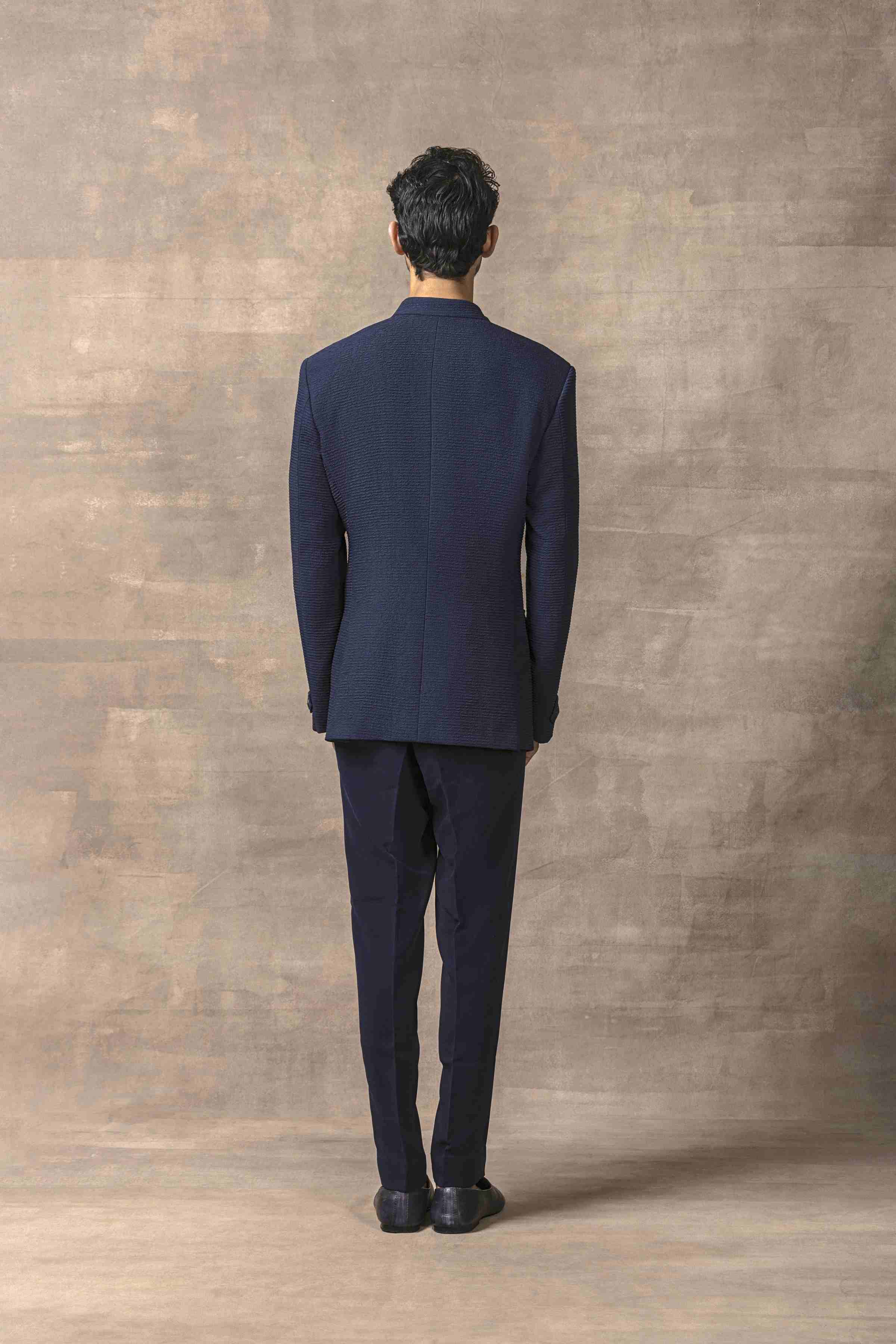 Navy Bandhgala With Panels