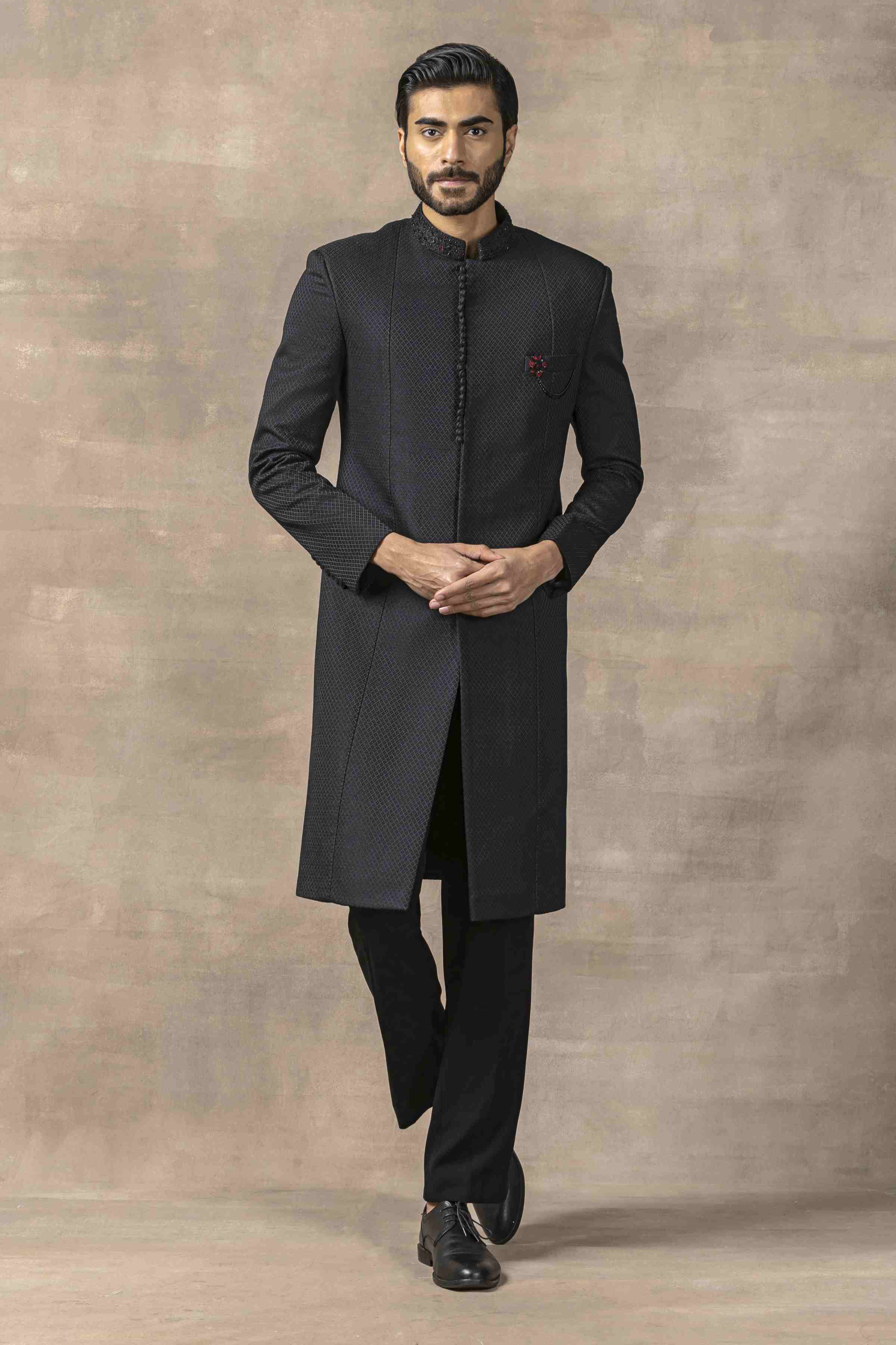 Black Jacquard Indo-Western