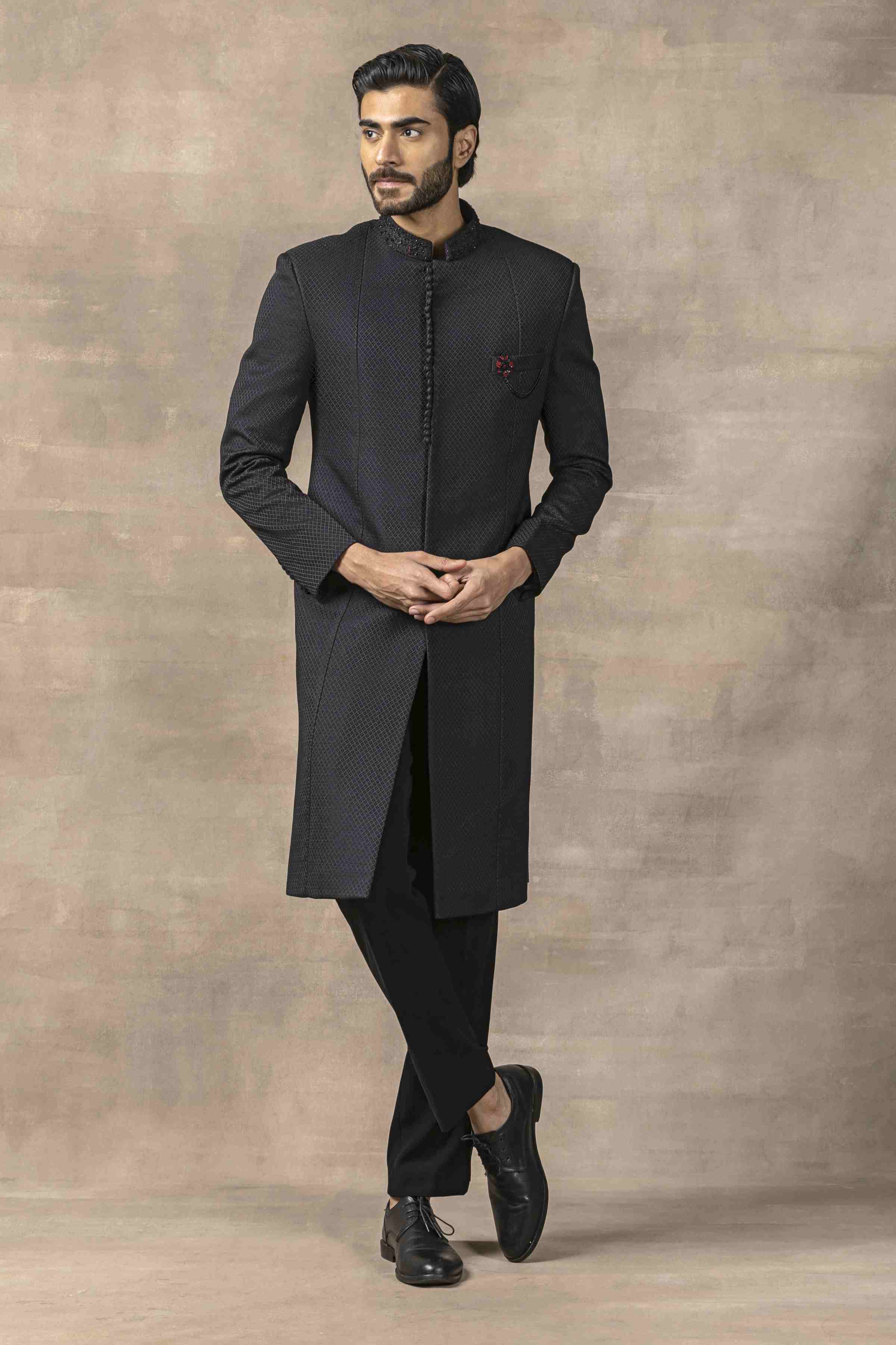 Black Jacquard Indo-Western