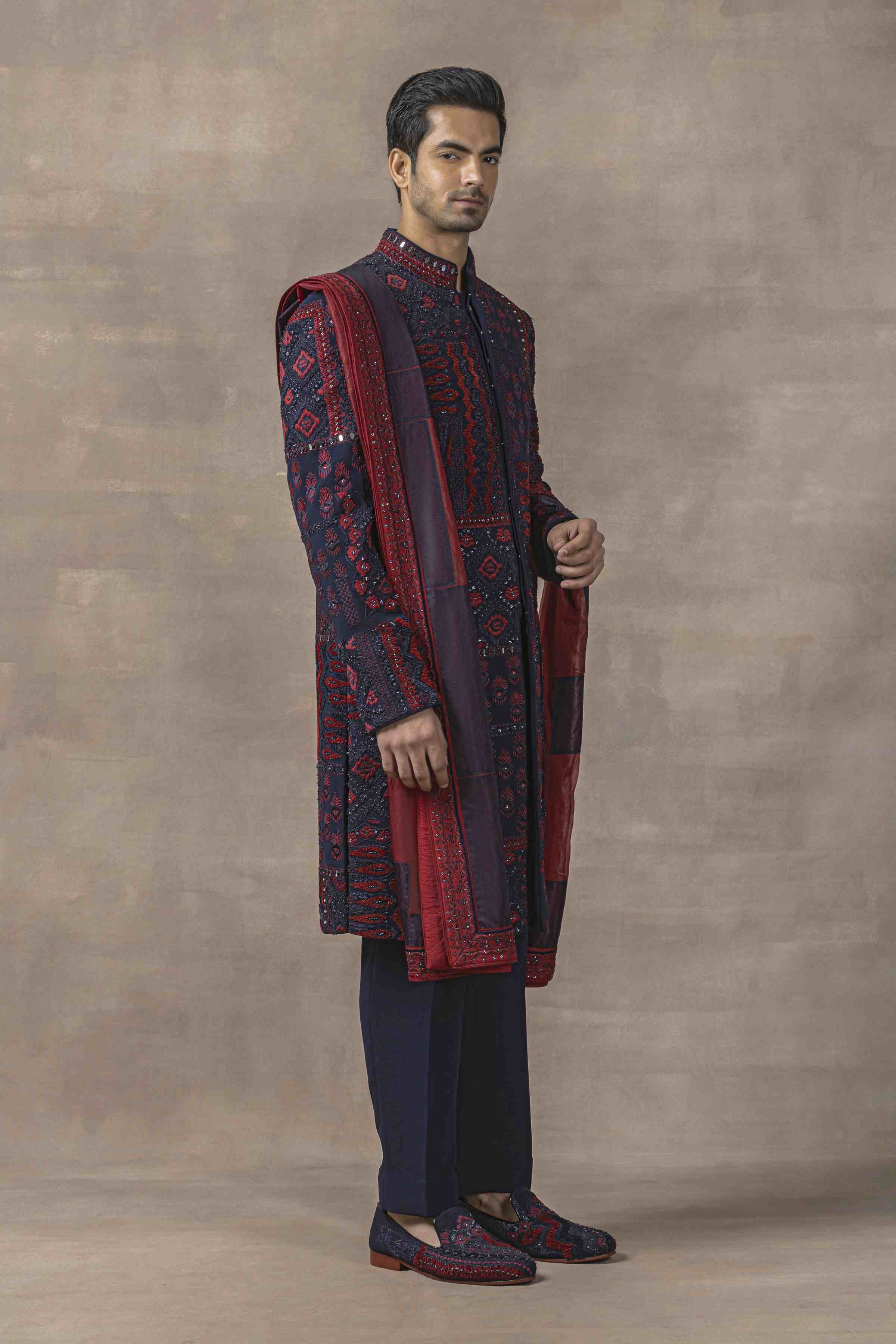 Navy Thread Work Sherwani