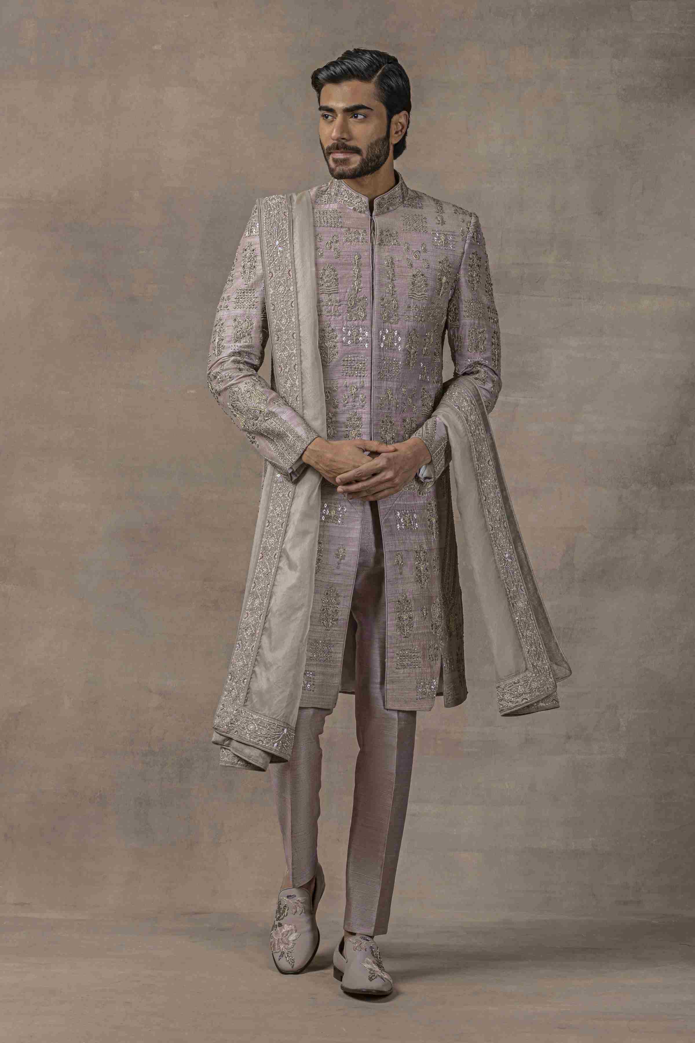 Lavender Zari Work Sherwani