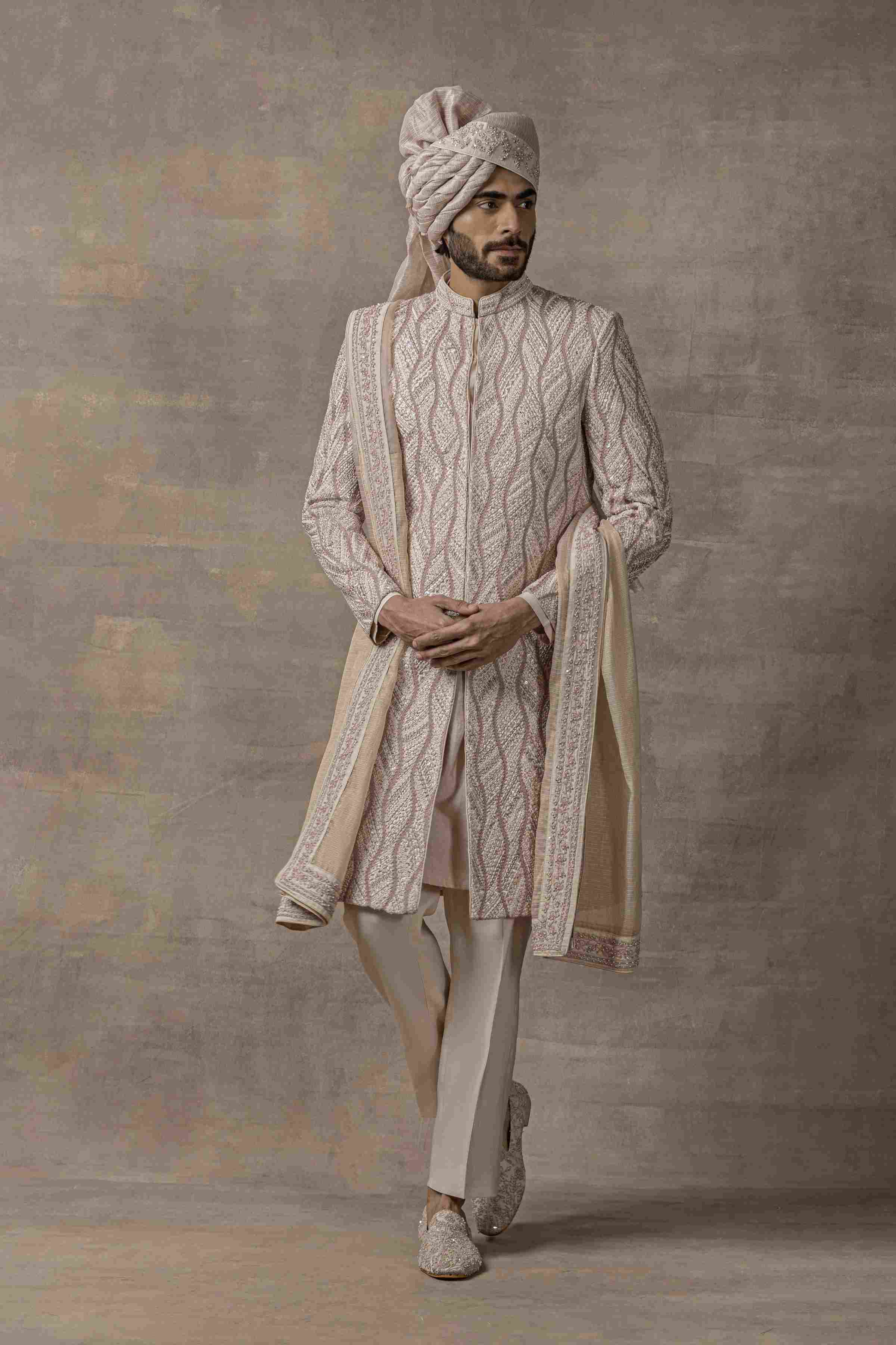 Dusty Rose Wave Sherwani
