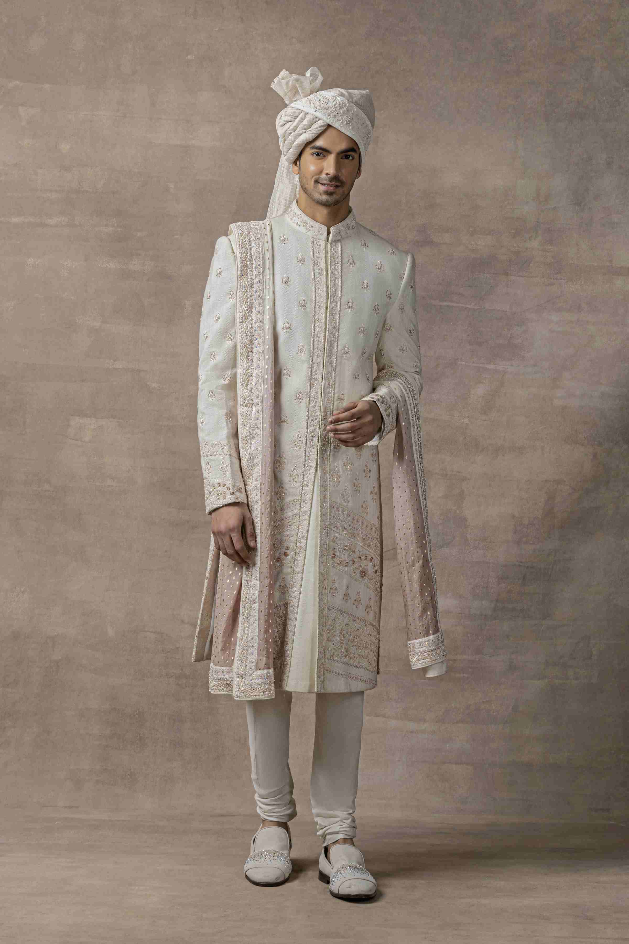 Ivory Thread Work Sherwani