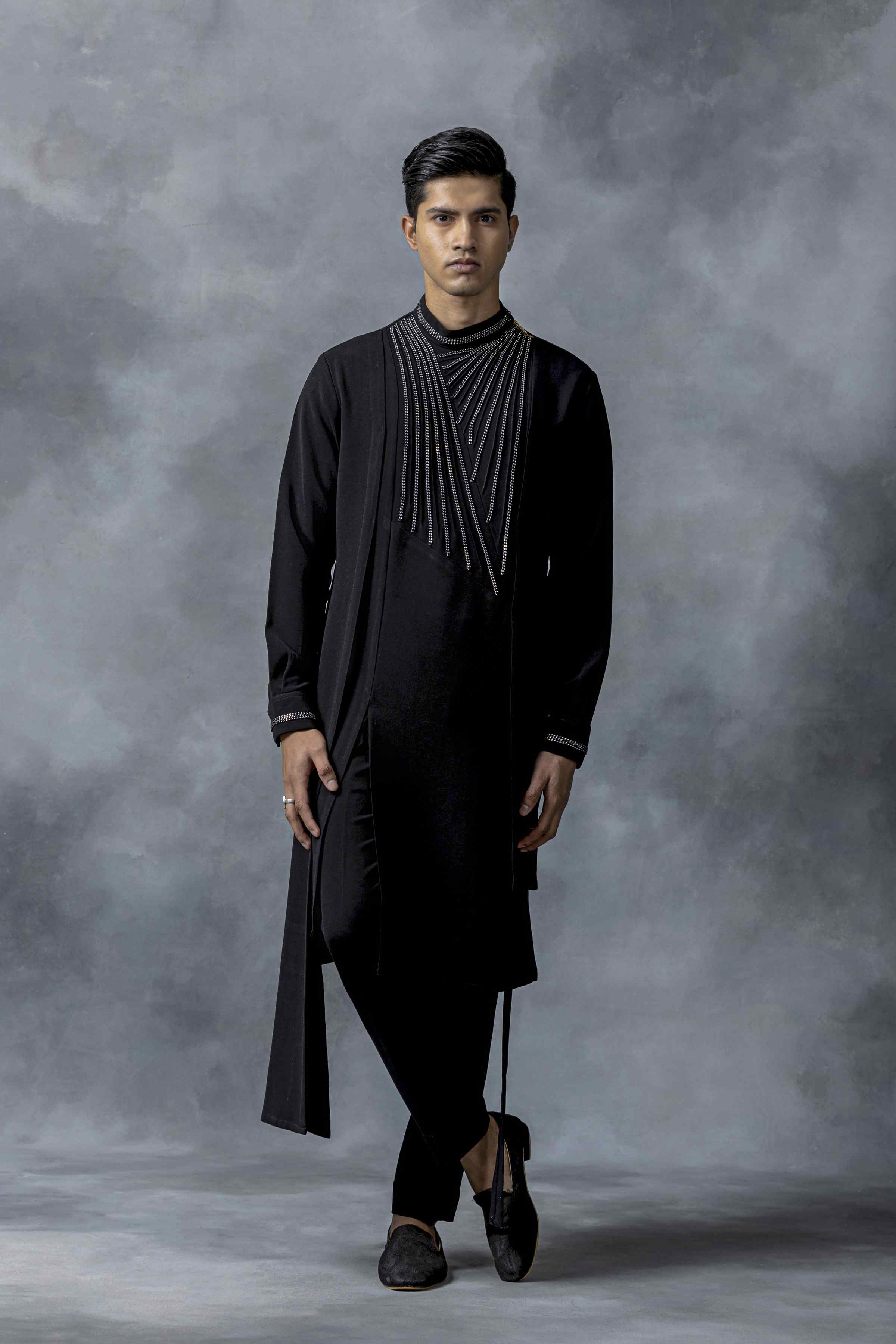 Black Chain Detail Kurta Set
