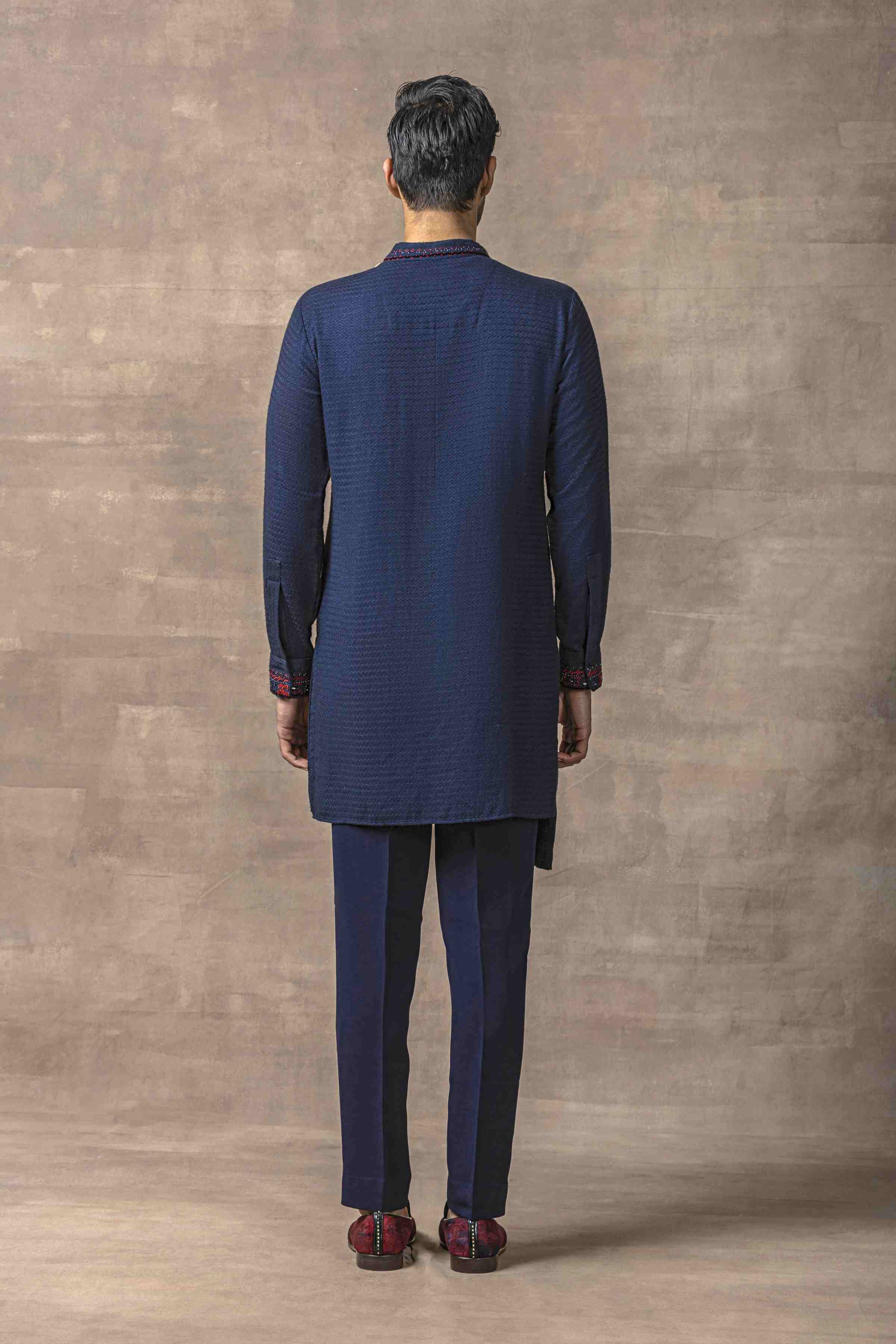 Navy Panel Kurta Set
