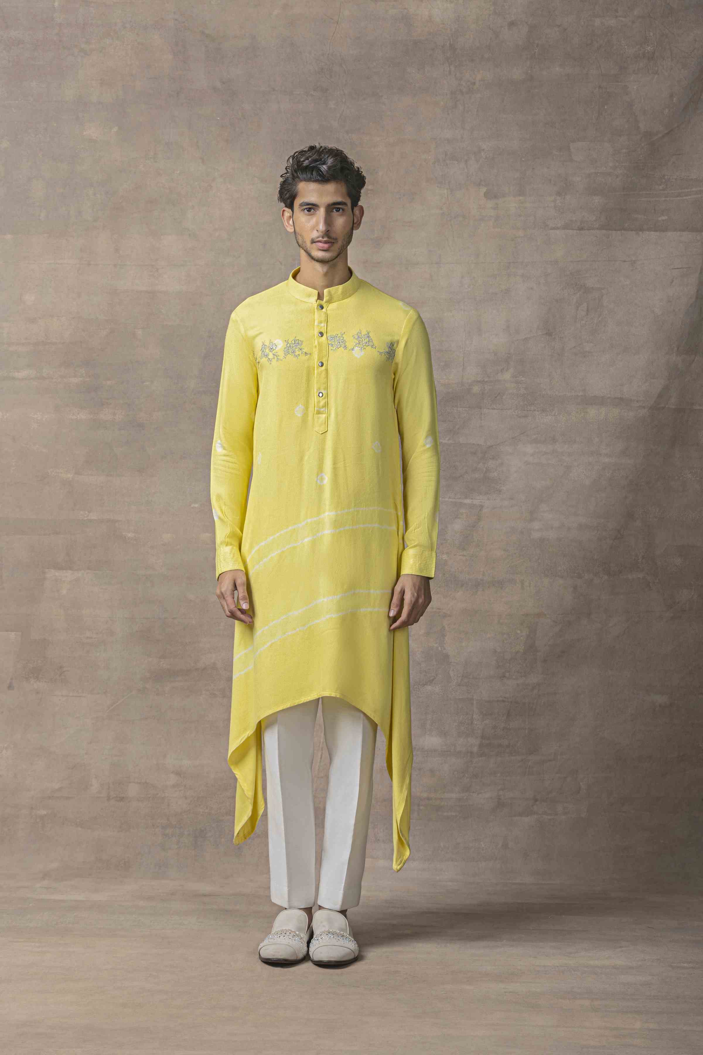 Yellow Tie & Dye Kurta Set