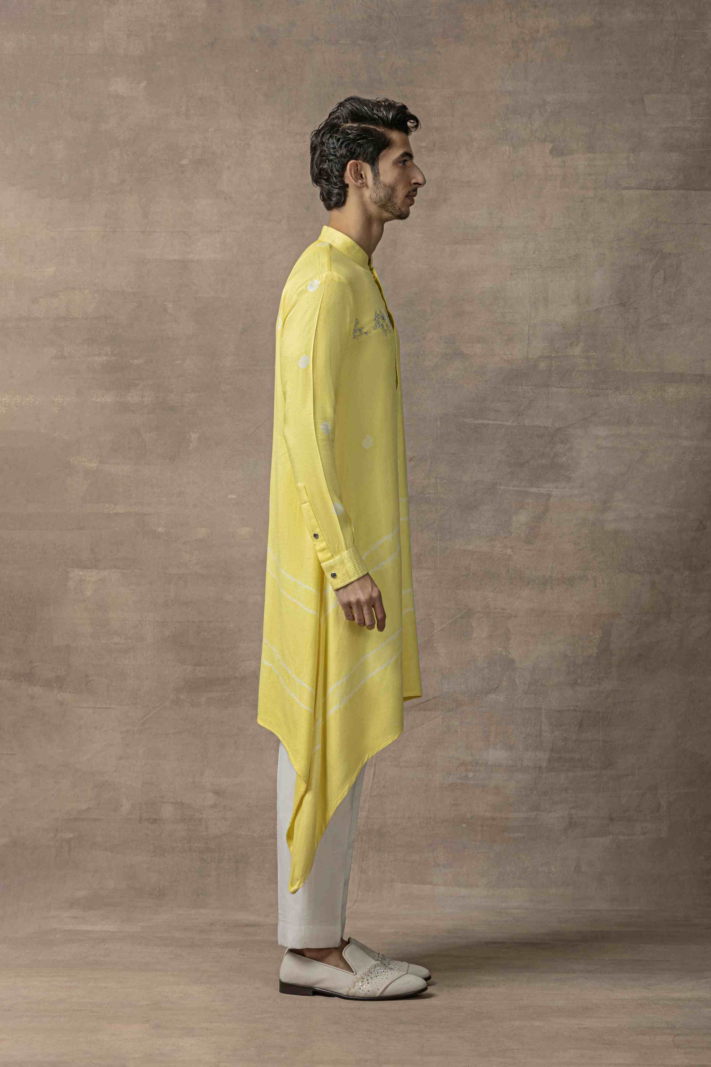 Yellow Tie & Dye Kurta Set
