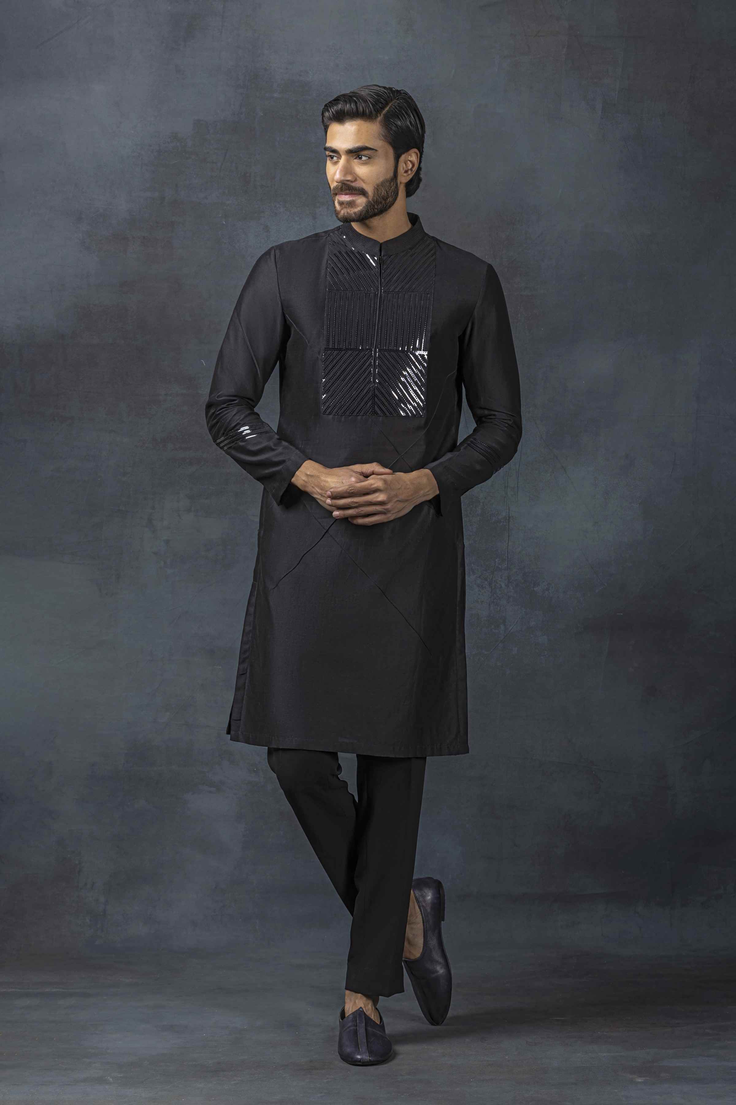 Black Reel Kurta Set