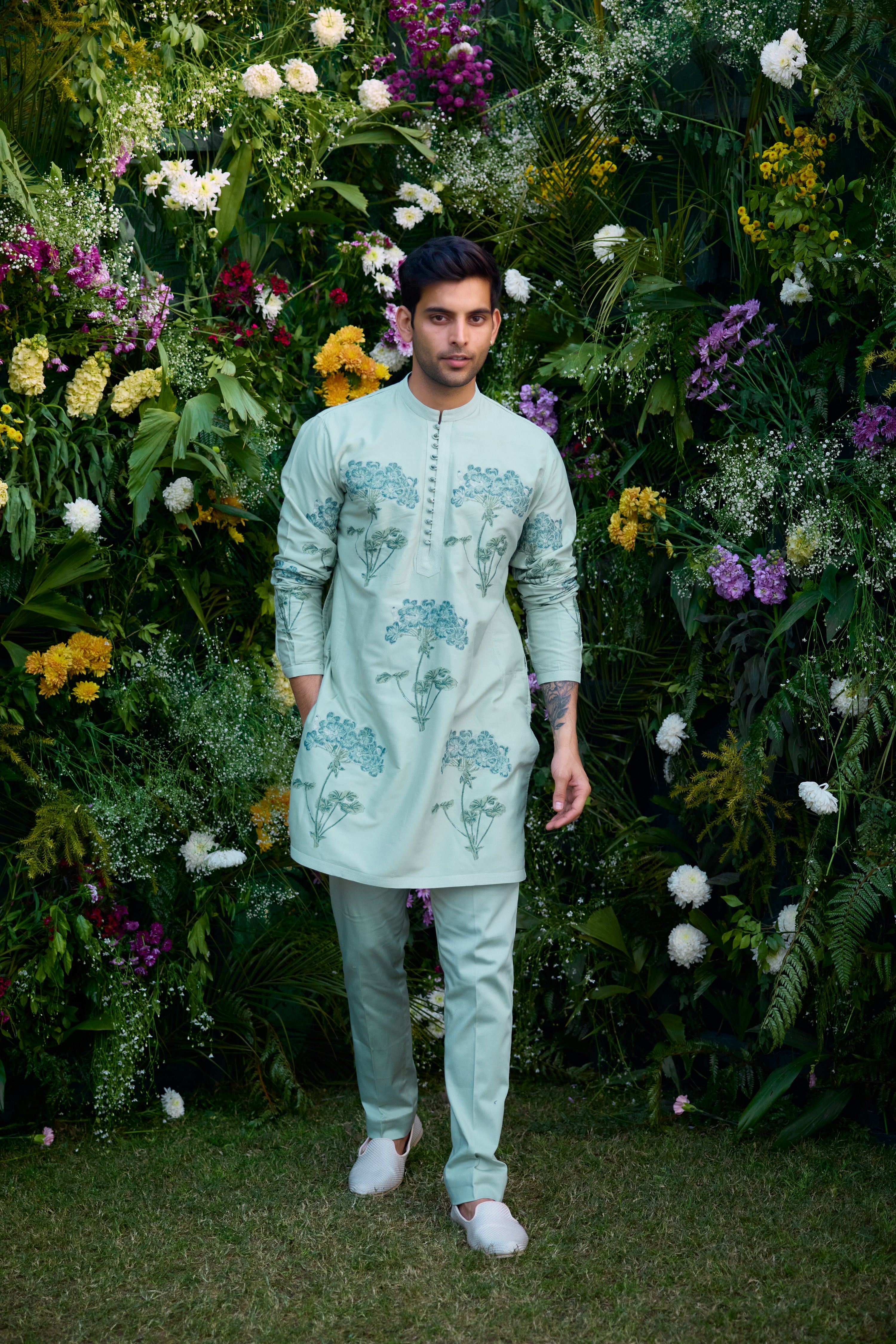 Illusion Blue Kurta Set