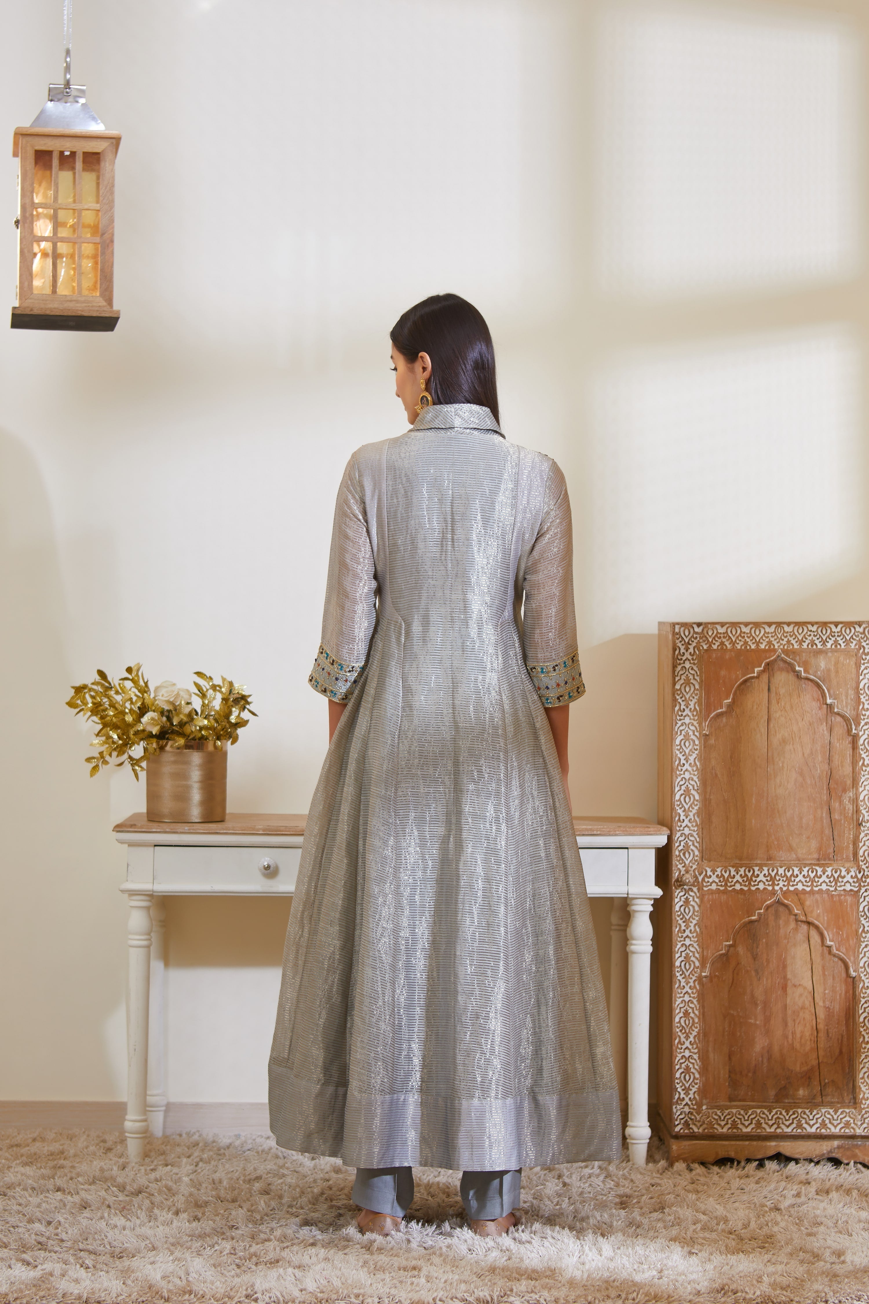 Blue Grey Kurta Set