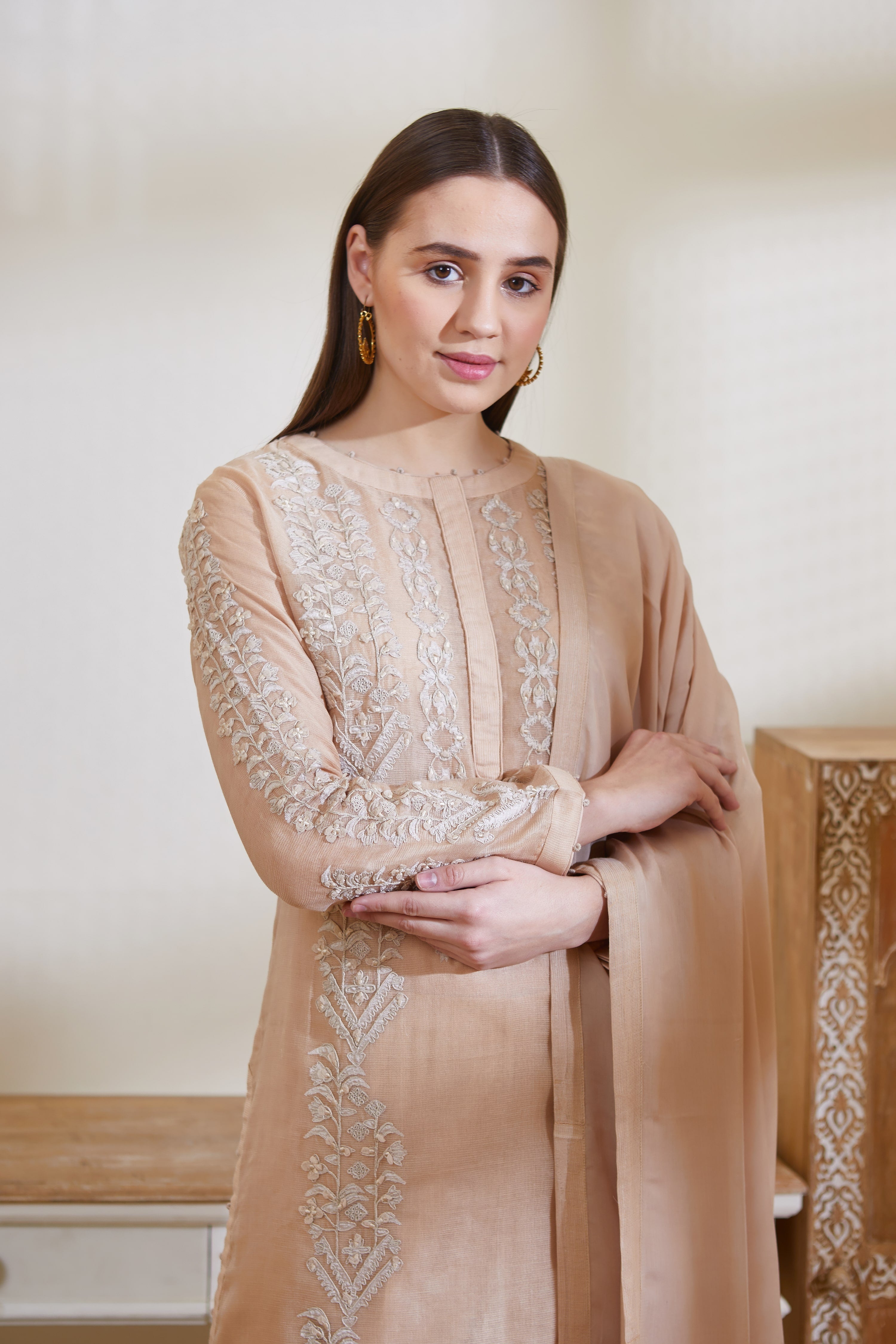 Neutral Beige Kurta Set