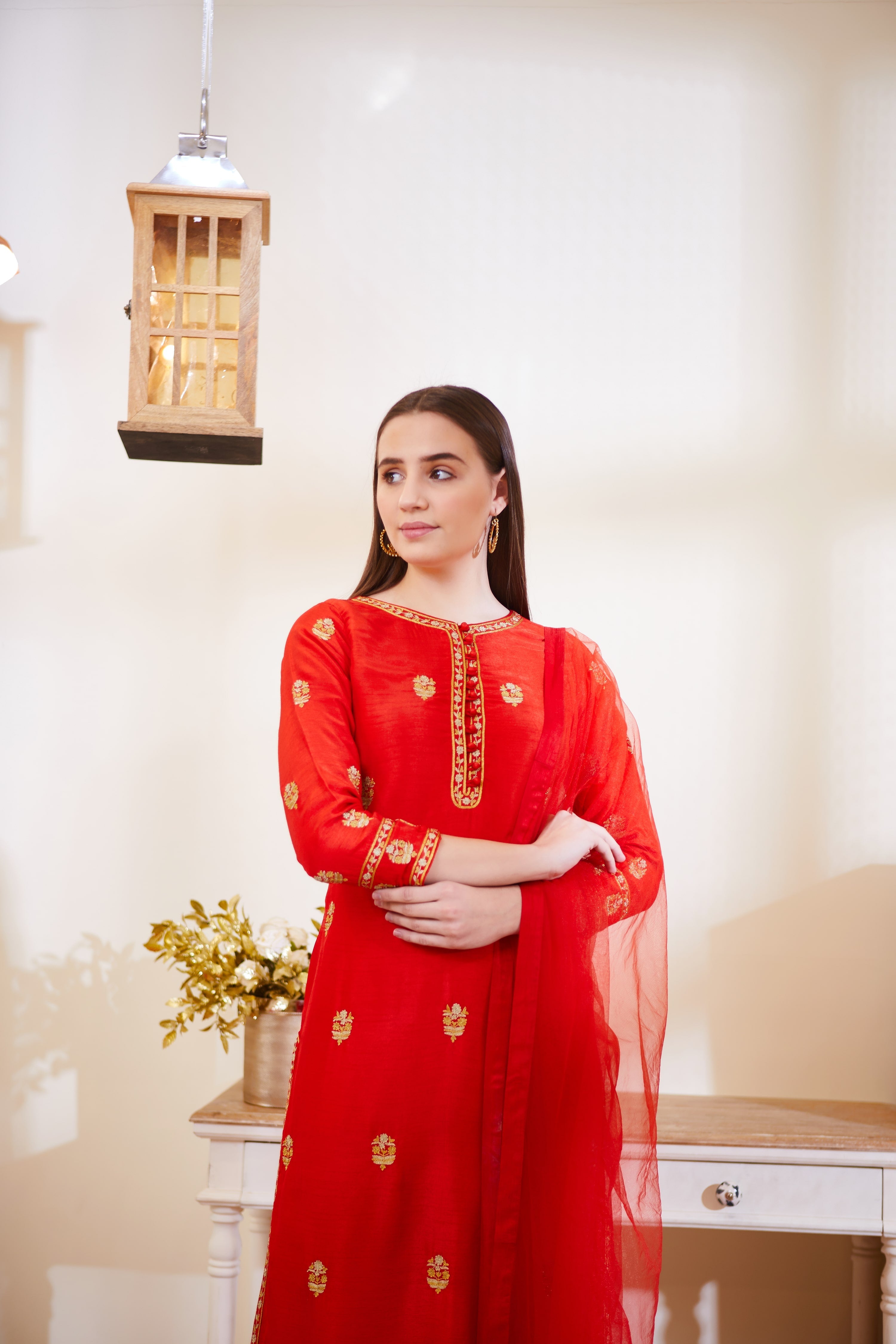 Red Kurta Set