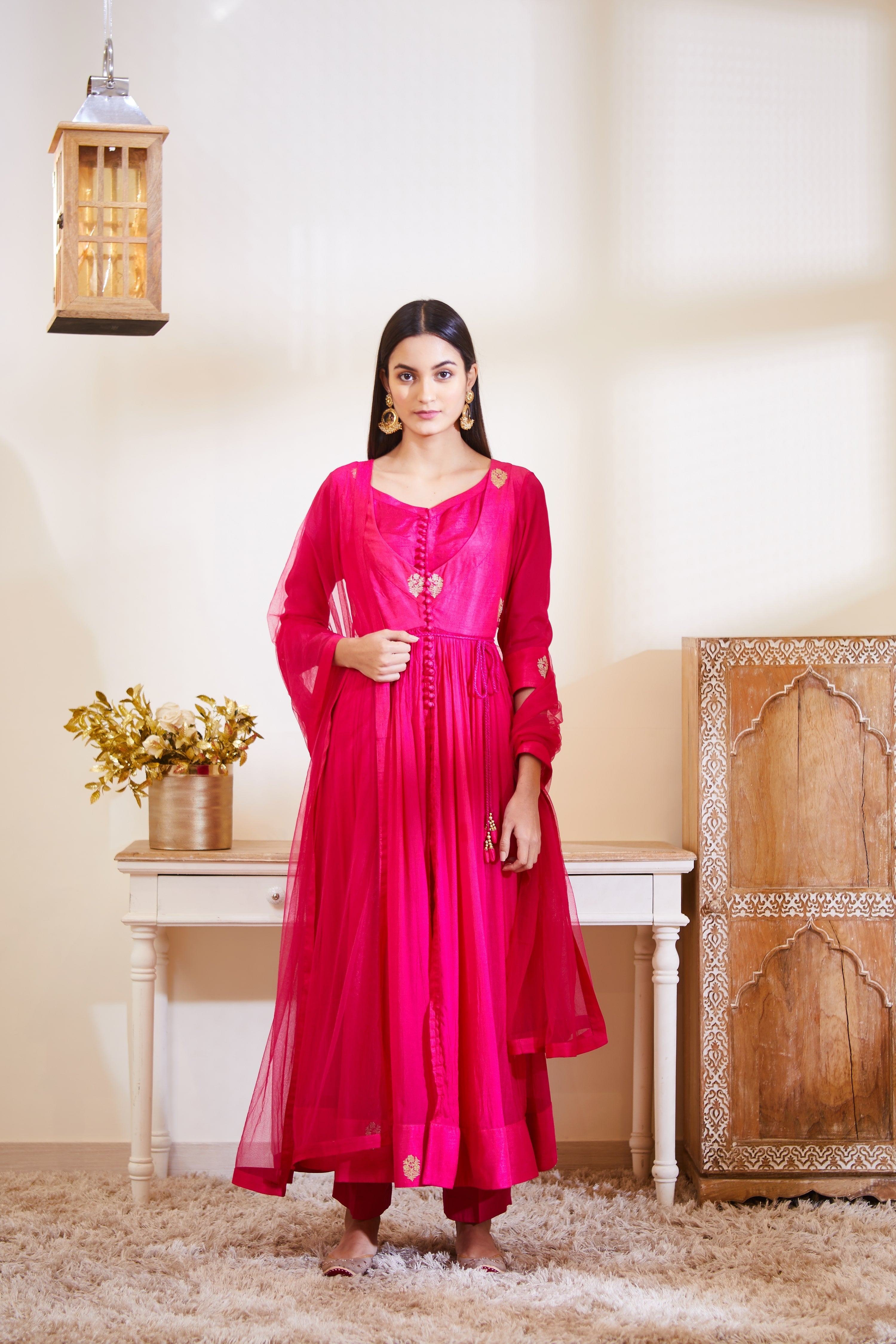Pink Angrakha Set