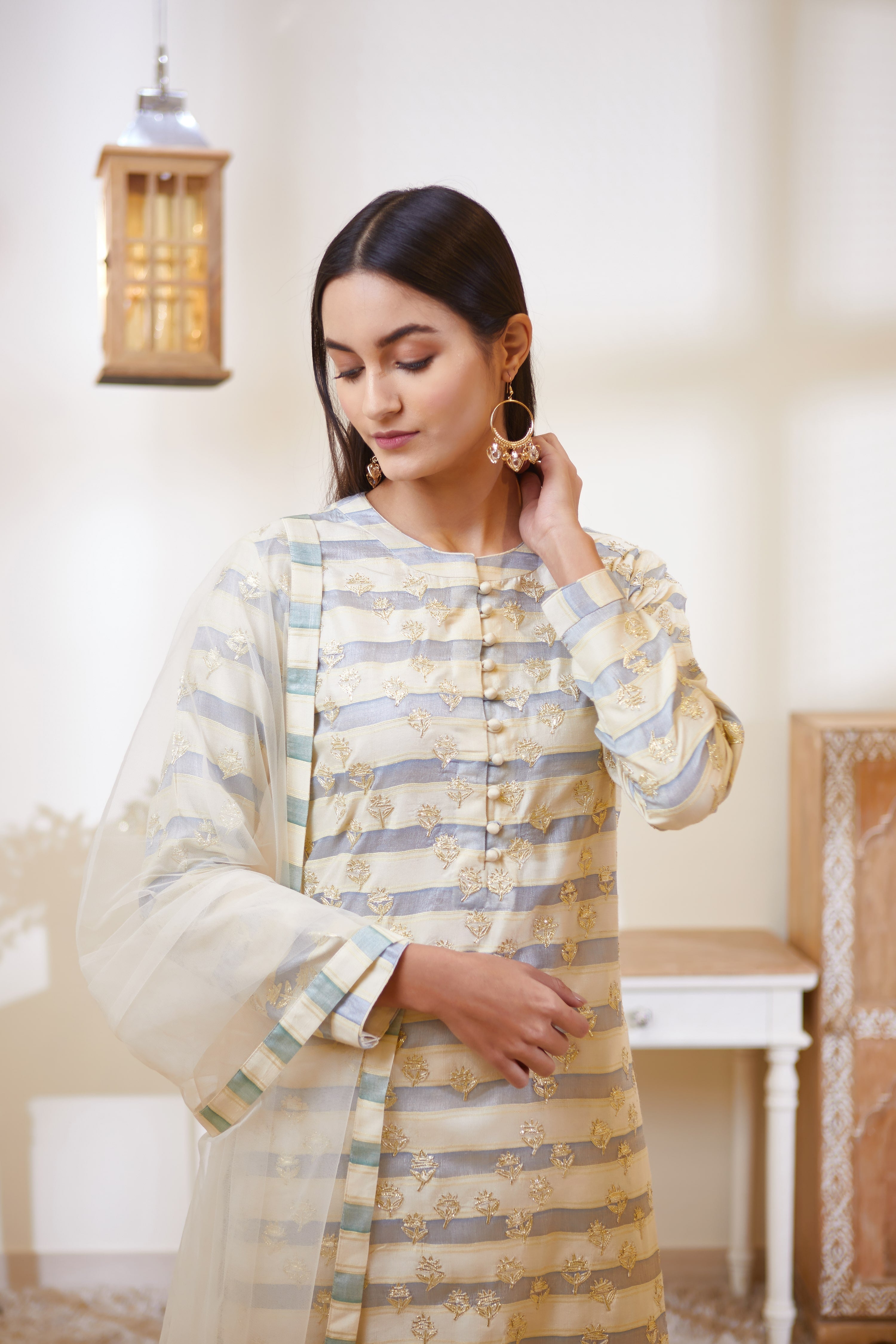 Off-White - Green Kurta Set