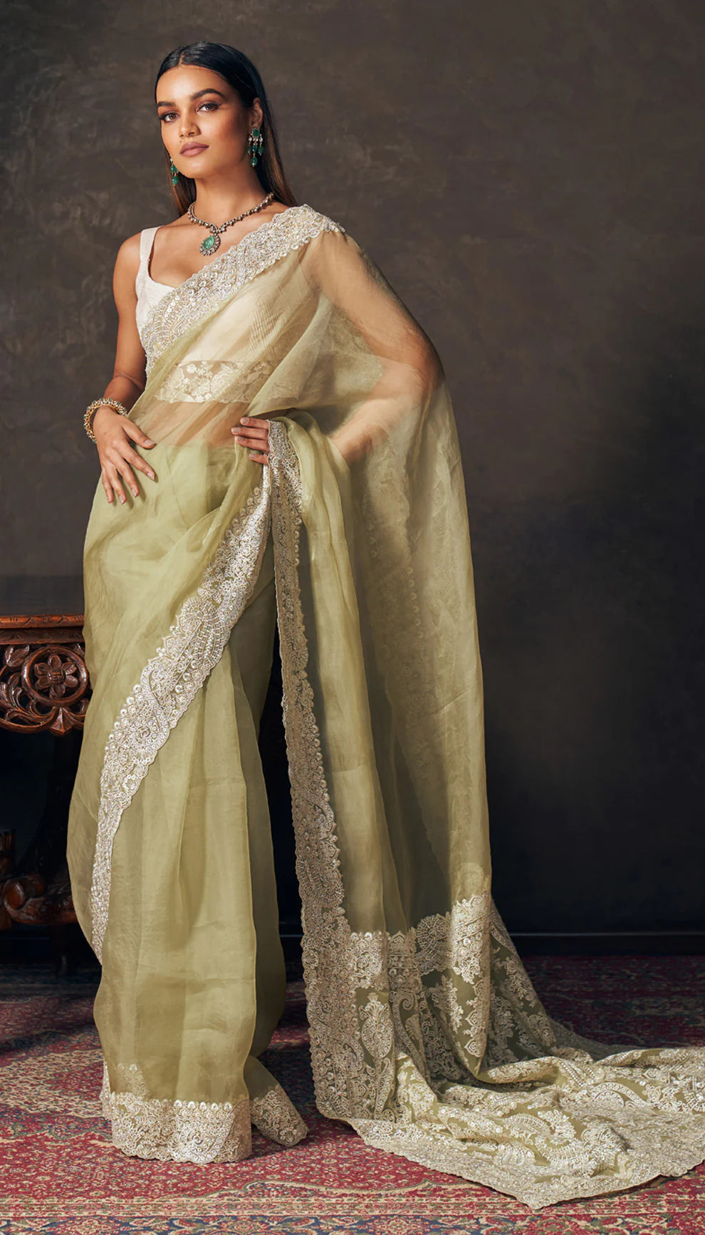 The Floating Paisley Border Saree