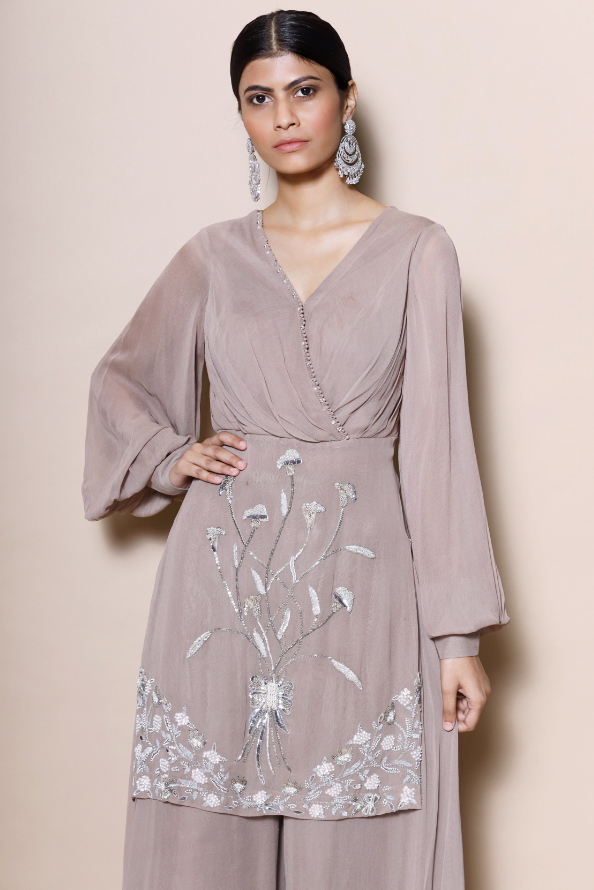 Bathrobe Full Sleeves Shirt And Palazzo Set