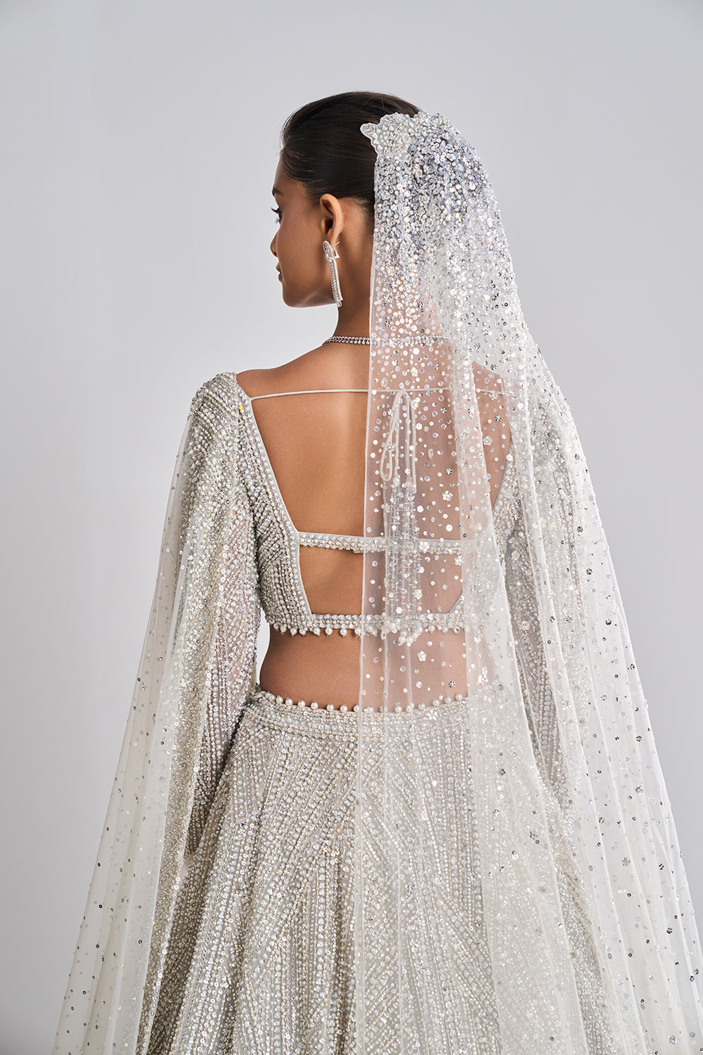 Silver Pearl Lehenga Set