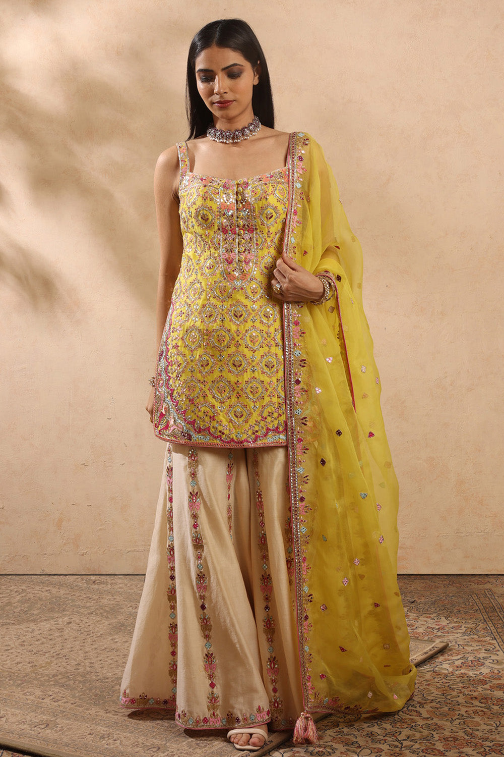 Ave Chicago x Yellow & Cream Gharara Set