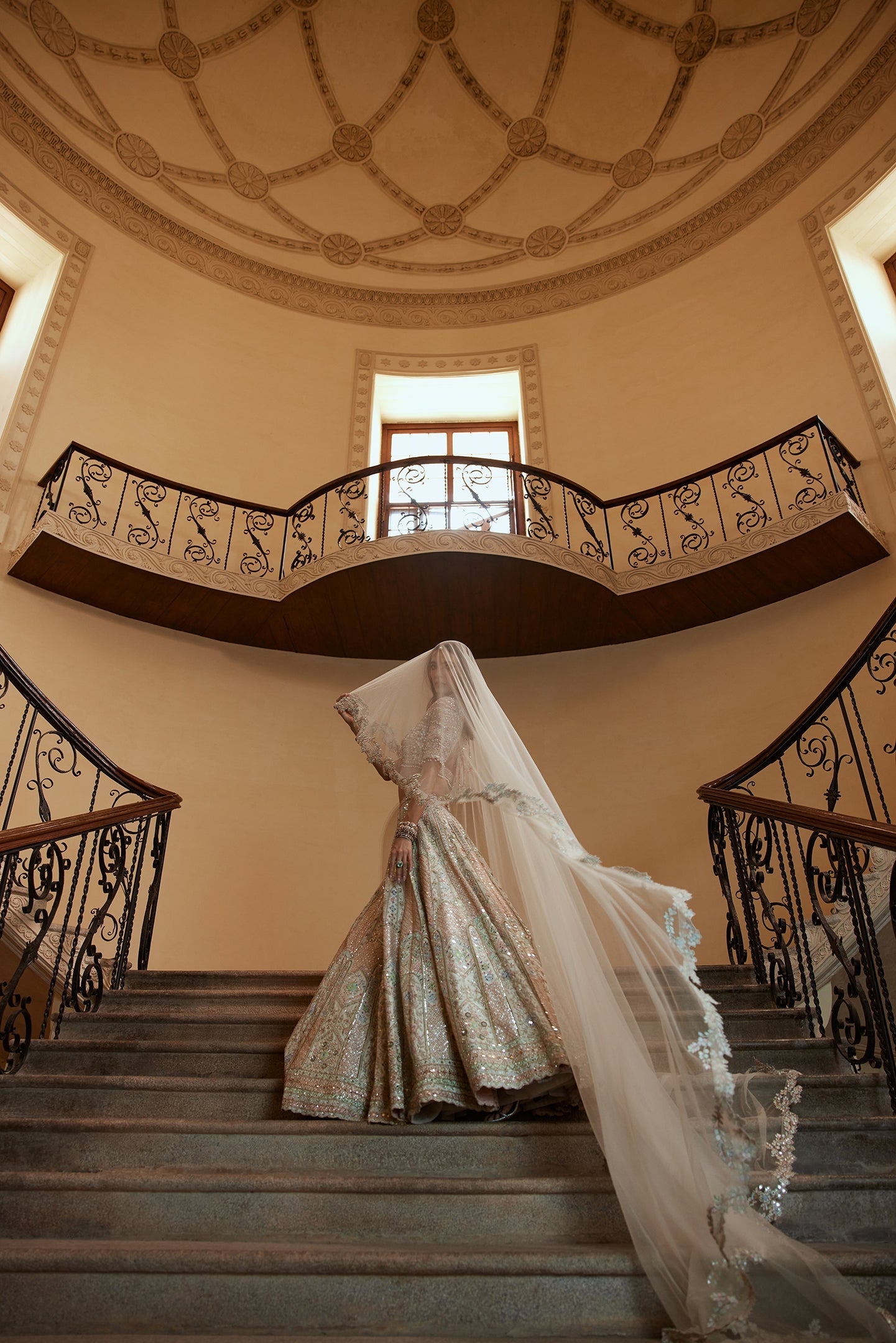 IVORY LEHENGA WITH MULTI COLOURED EMBROIDERY