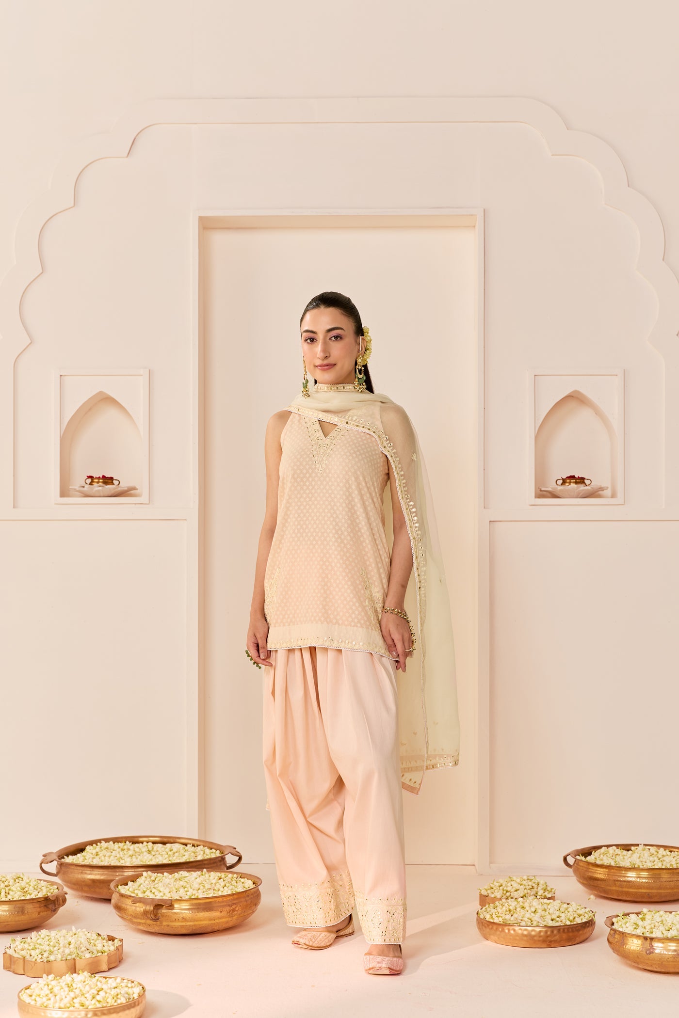 Miral - Carnation Pink Short Kurta With Farsi Salwar