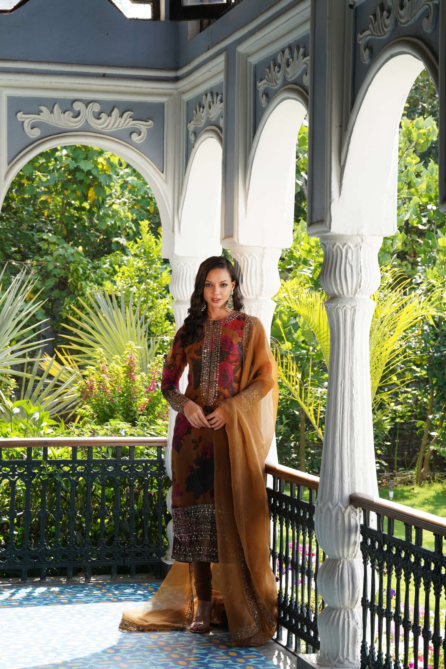 Mustard Floral Kurti Set