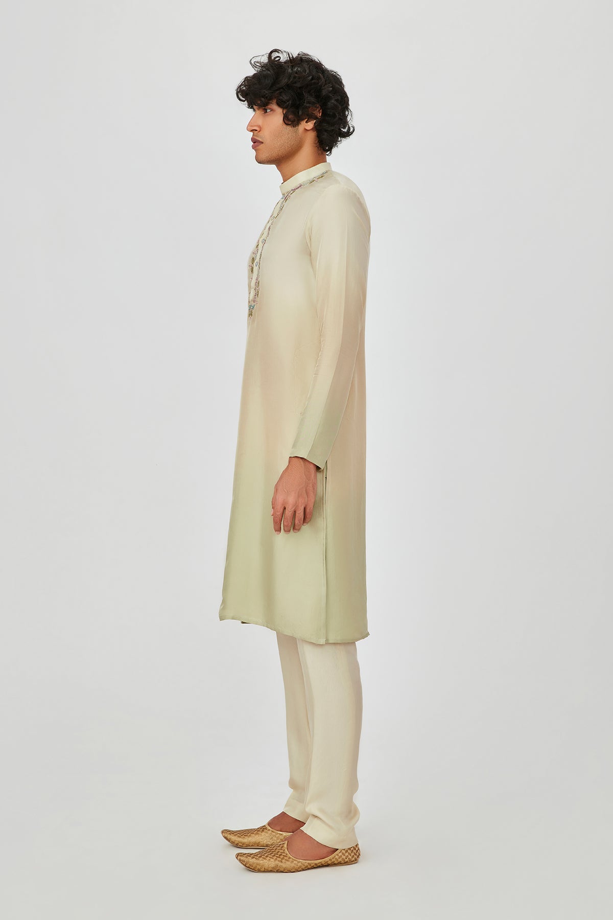 Mehrad - Beige Asparagus Dupion Silk Kurta Set