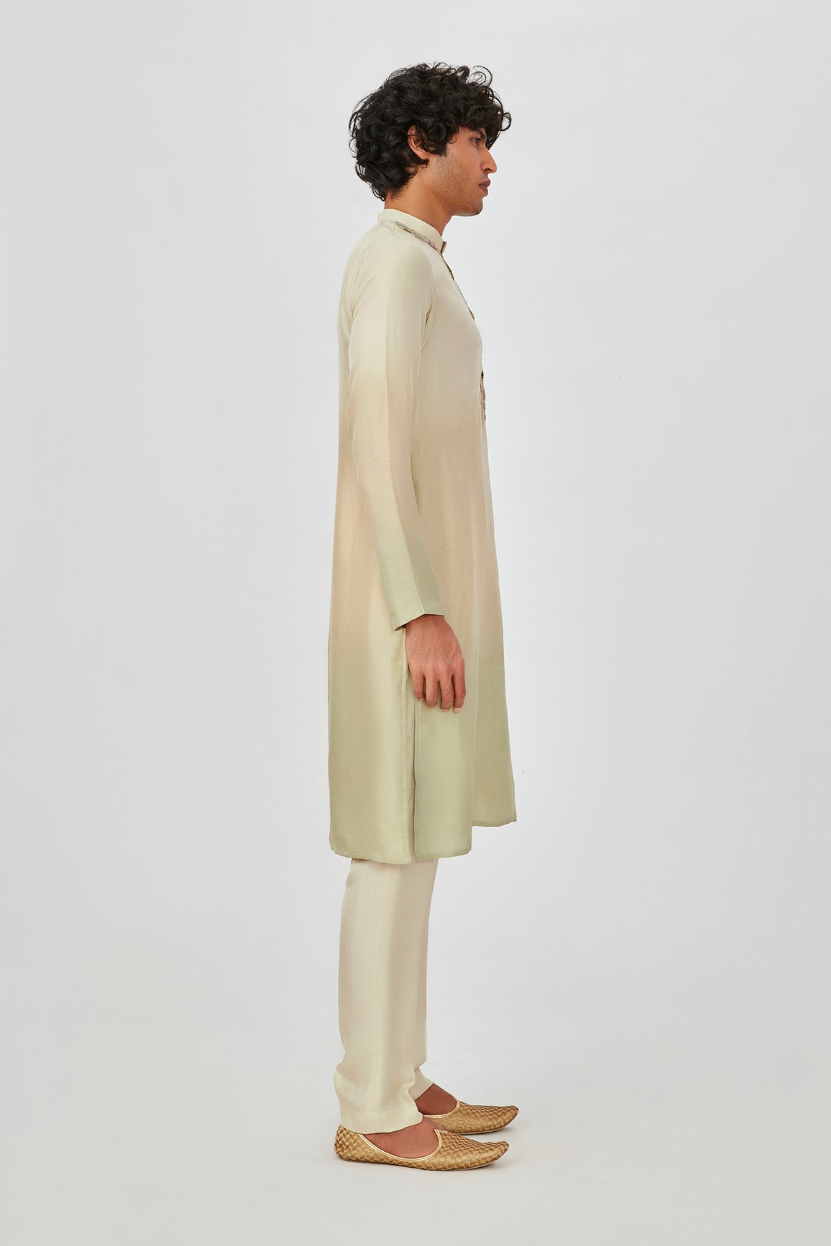 Mehrad - Beige Asparagus Dupion Silk Kurta Set