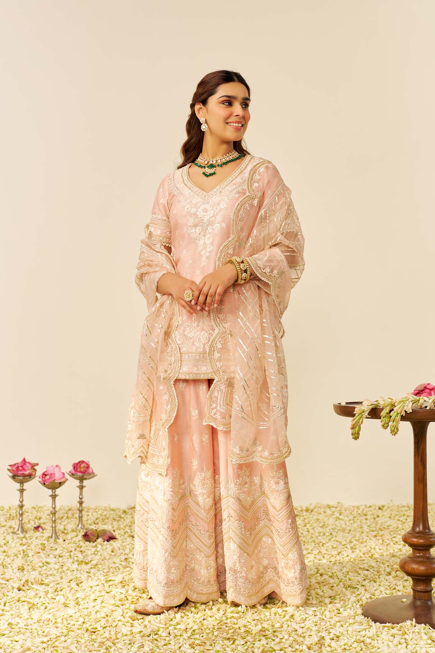 Sameeha - Short Kurta With Sharara