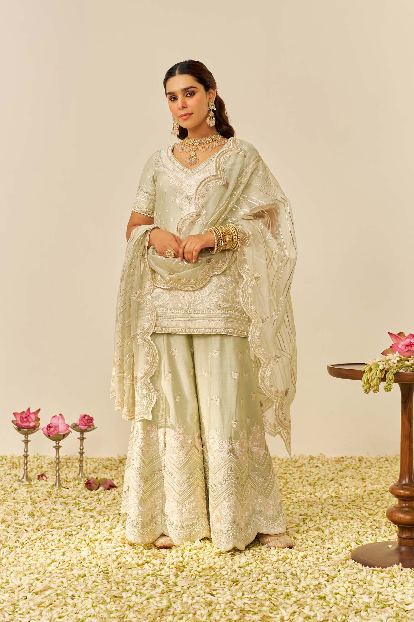 Sameeha - Short Kurta With Sharara