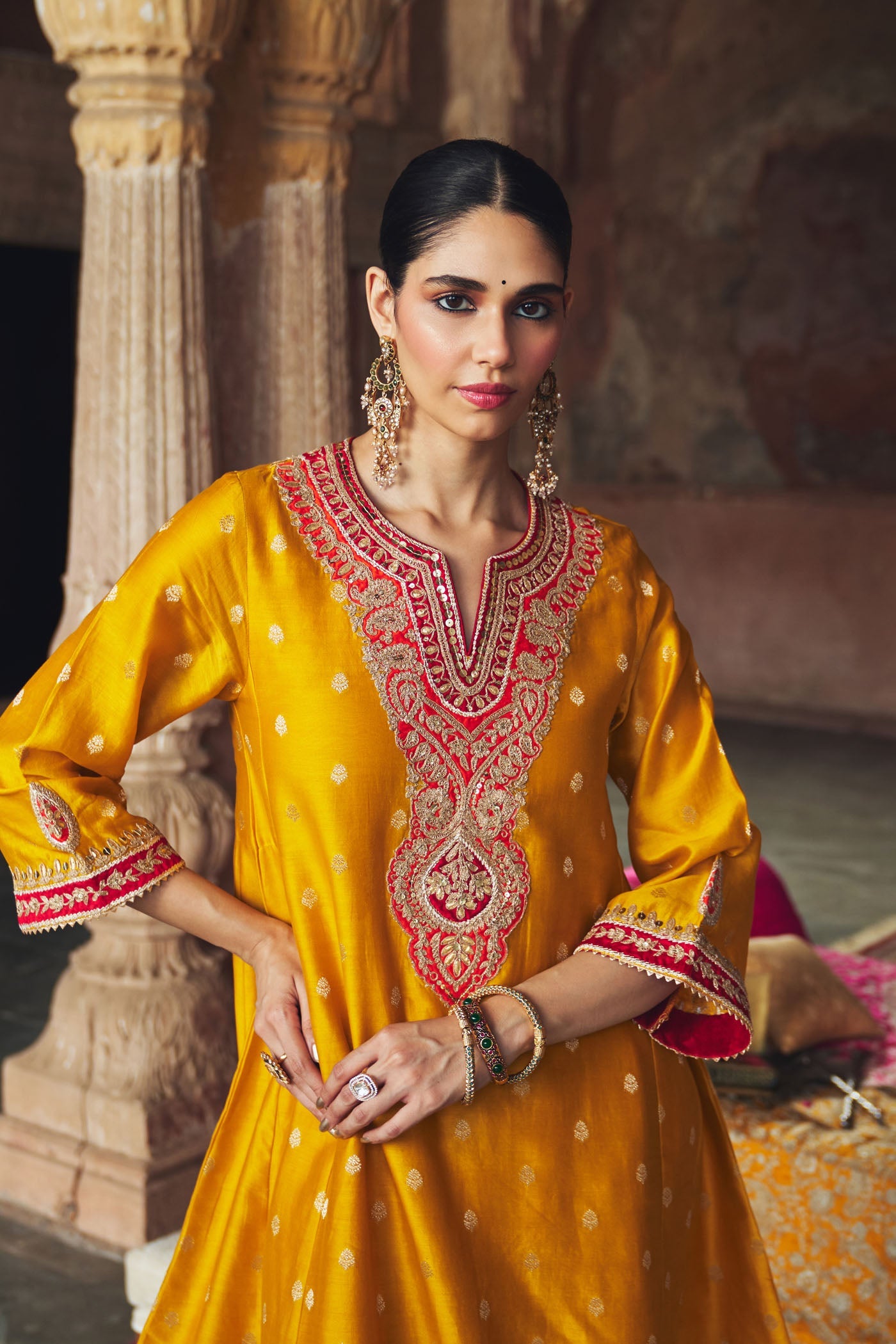 Divya Bhathela In HAFSA - MUSTARD CHAUGA WITH SALWAR