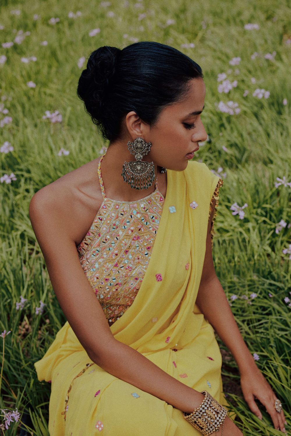 Ave Chicago x Bright Yellow Saree Set