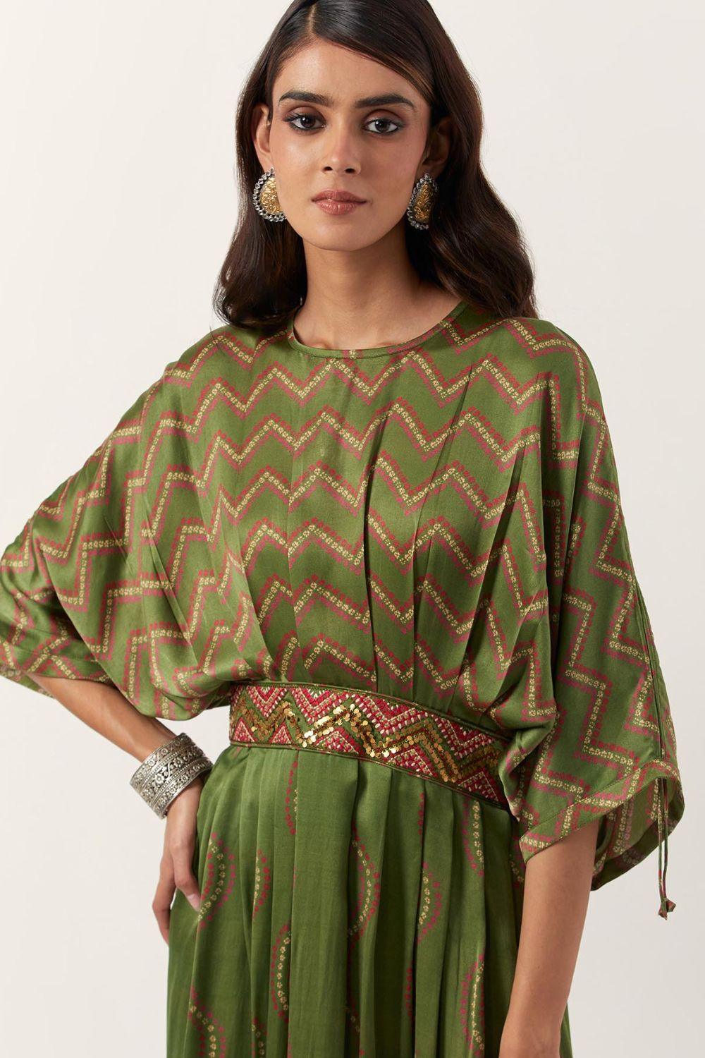 Pickle Green Waistbelt Dress