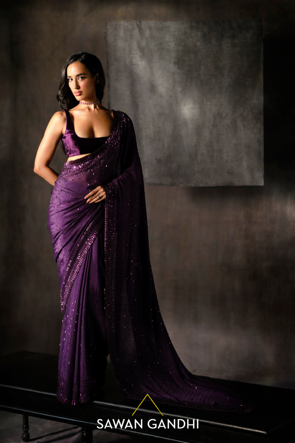 Wine Kashti Saree