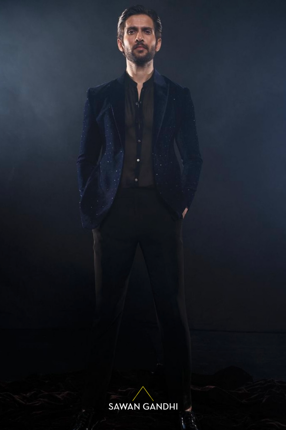 Blue velvet jacket
