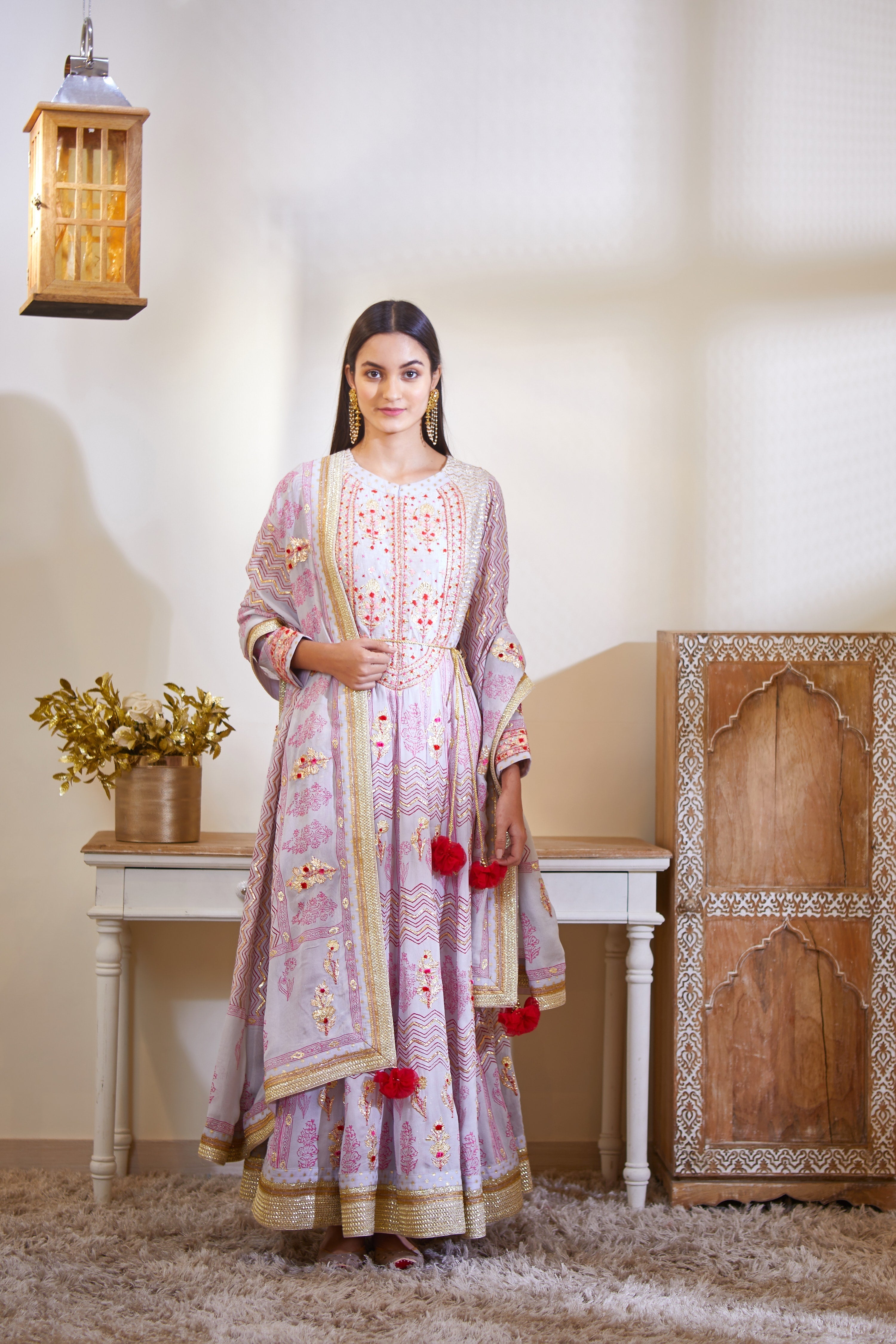 Mauve Anarkali Set