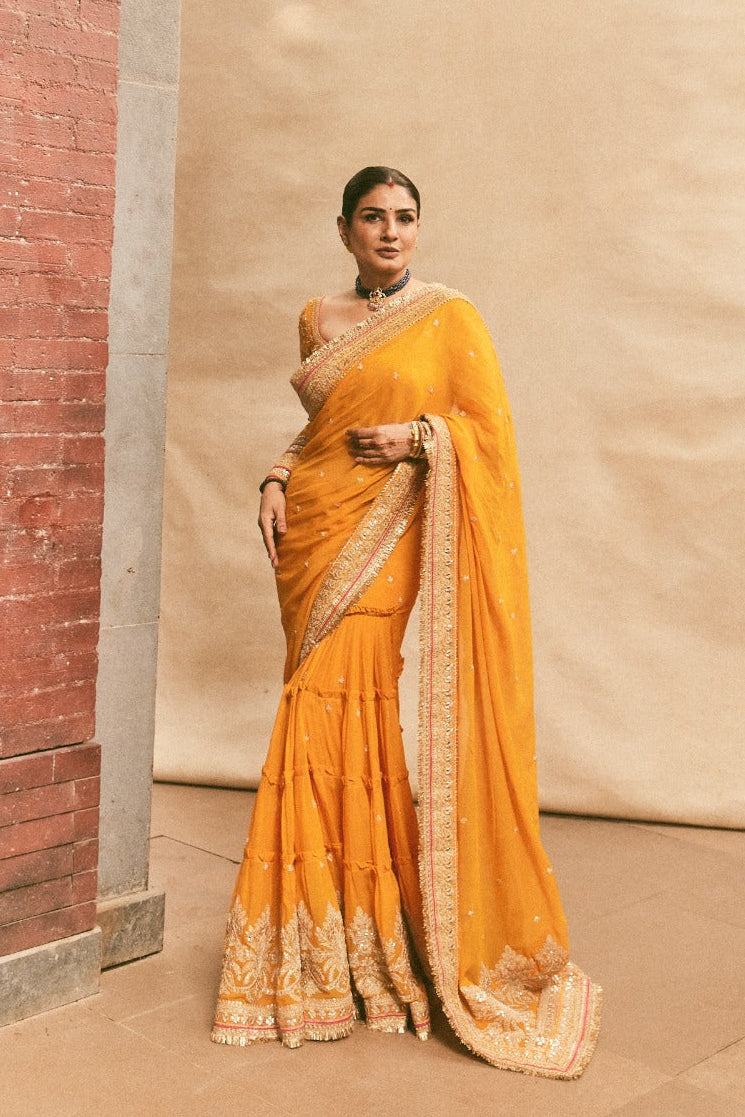 Raveena Tandon in Dilruba Saree Set