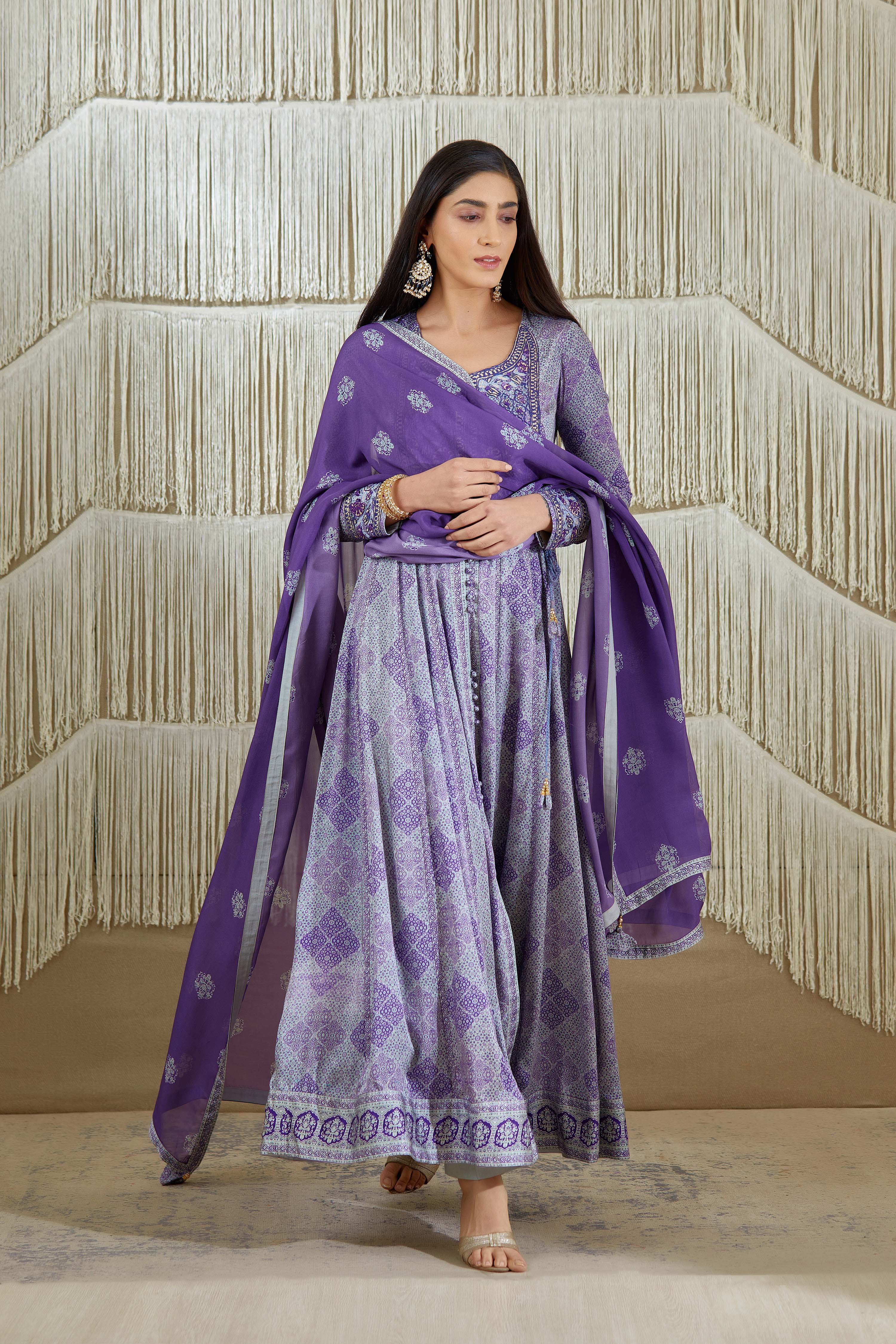 Purple Anarkali set