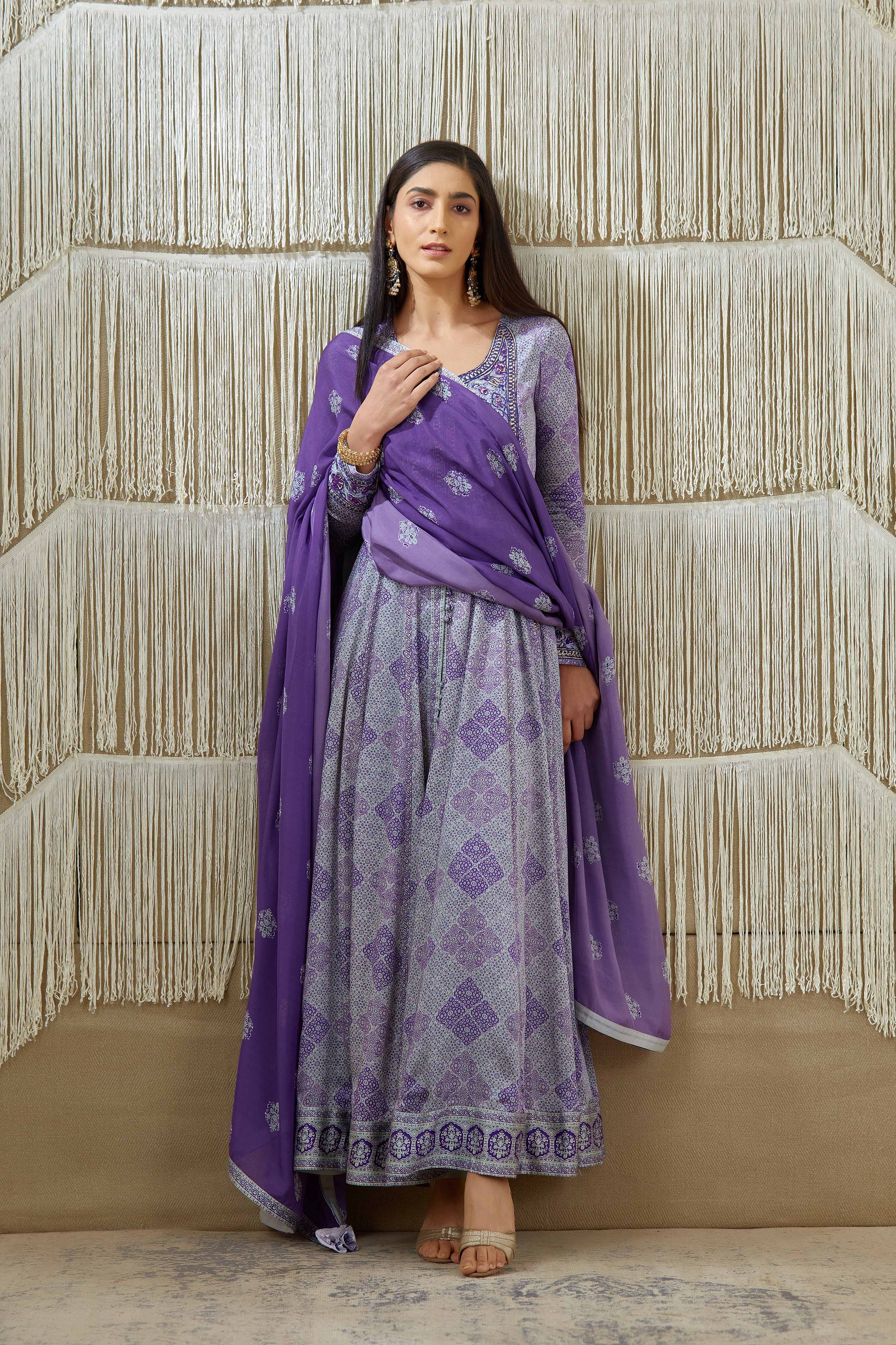 Purple Anarkali set