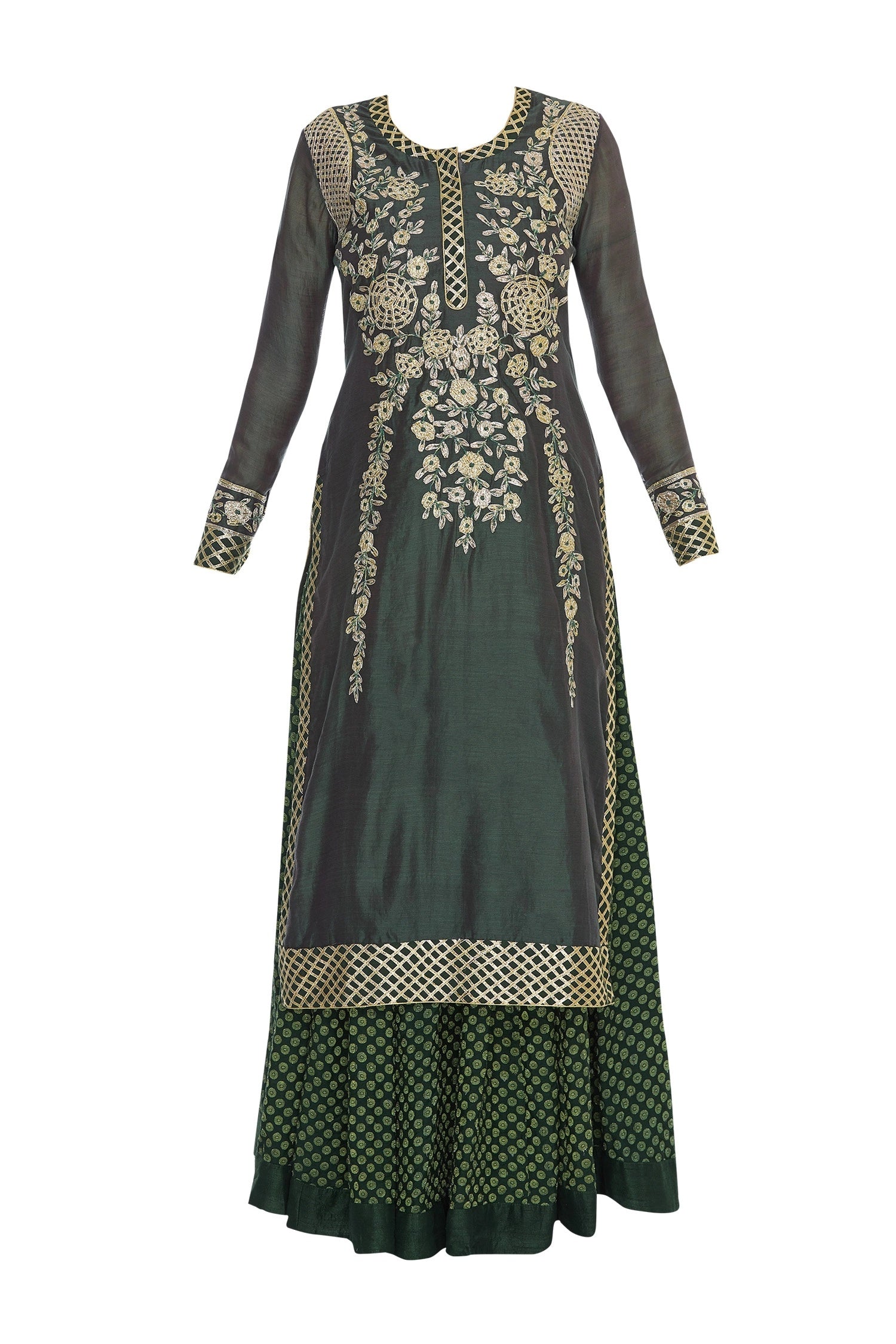 Chanderi brocade gota embroidered kurta set